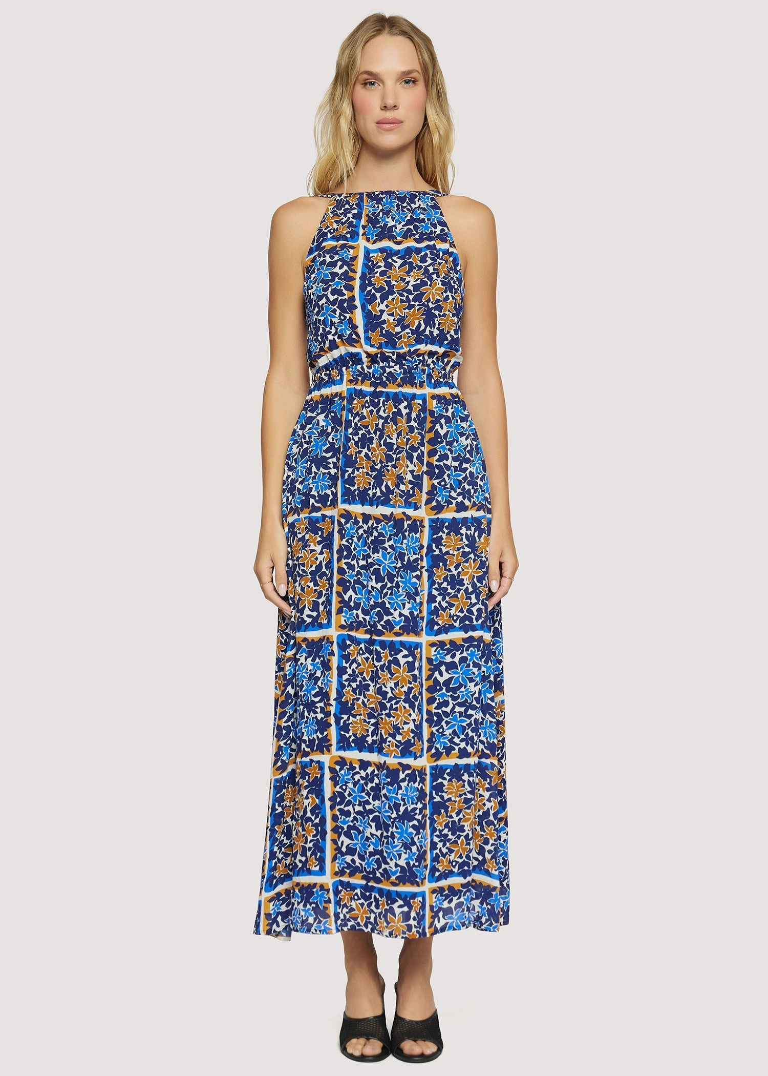Sorrento Romance Maxi Dress in Blue Floral Multi Perfectly Styled