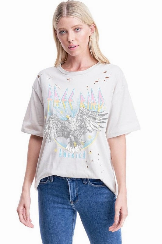Free Bird America Eagle Graphic Tee Breathable touch City Smart Look