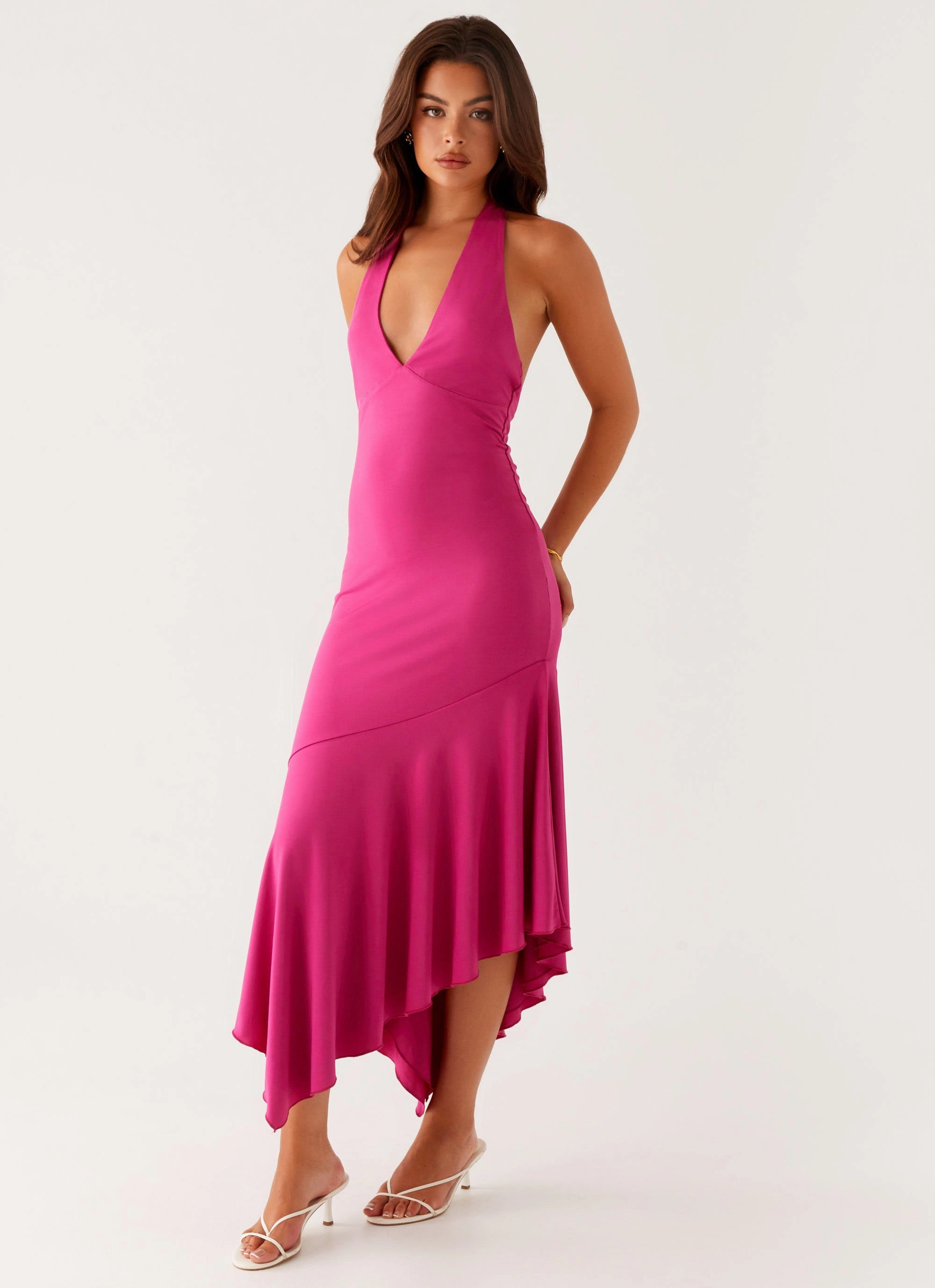 Retro Vibes Perdita Midi Dress - Fuchsia
