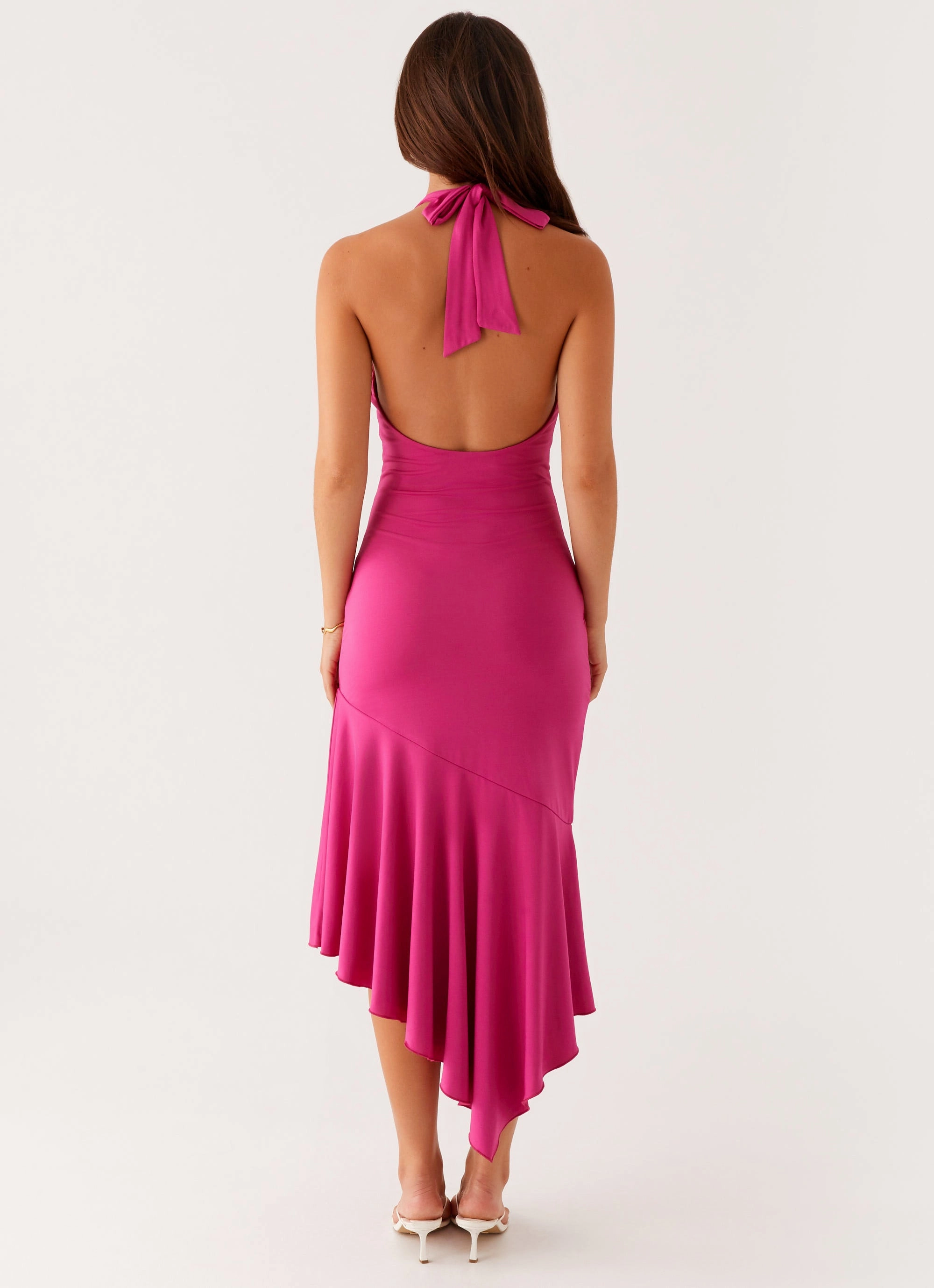 Perdita Midi Dress - Fuchsia Breathable Formal dinner wear