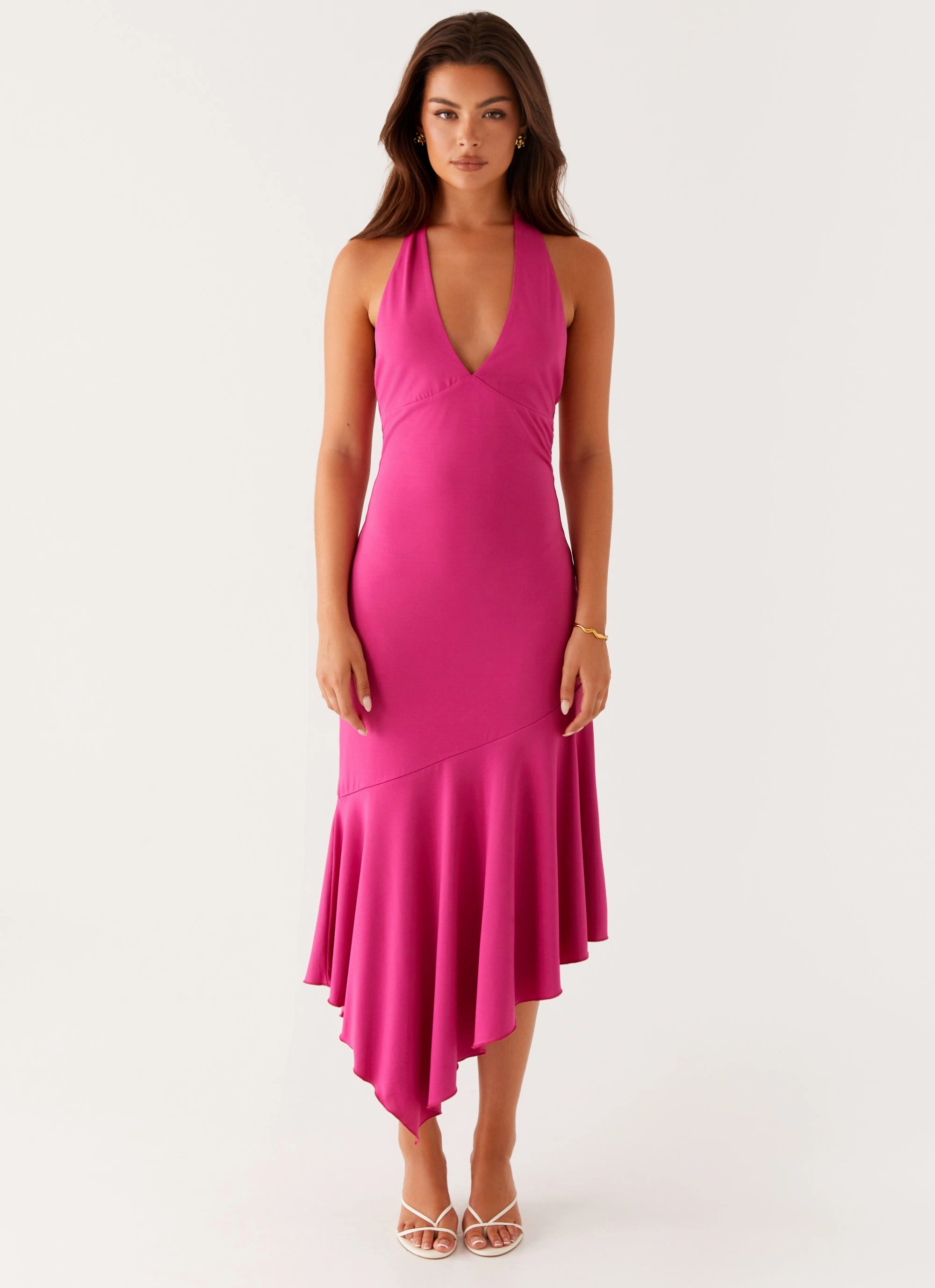 Perdita Midi Dress - Fuchsia Relax Comfort Sheer Layer