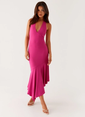 Trend Fit Cozy Comfort Perdita Midi Dress - Fuchsia