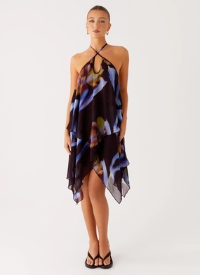 Flattering Style Fit Verbena Midi Dress - Dark Floral