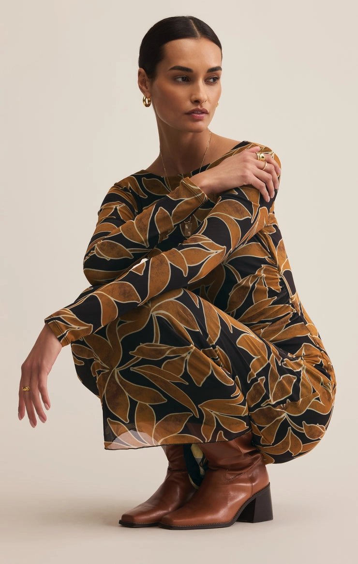 Warm Palette Chic Layers Spellbound Nox Floral Dress in Coconut