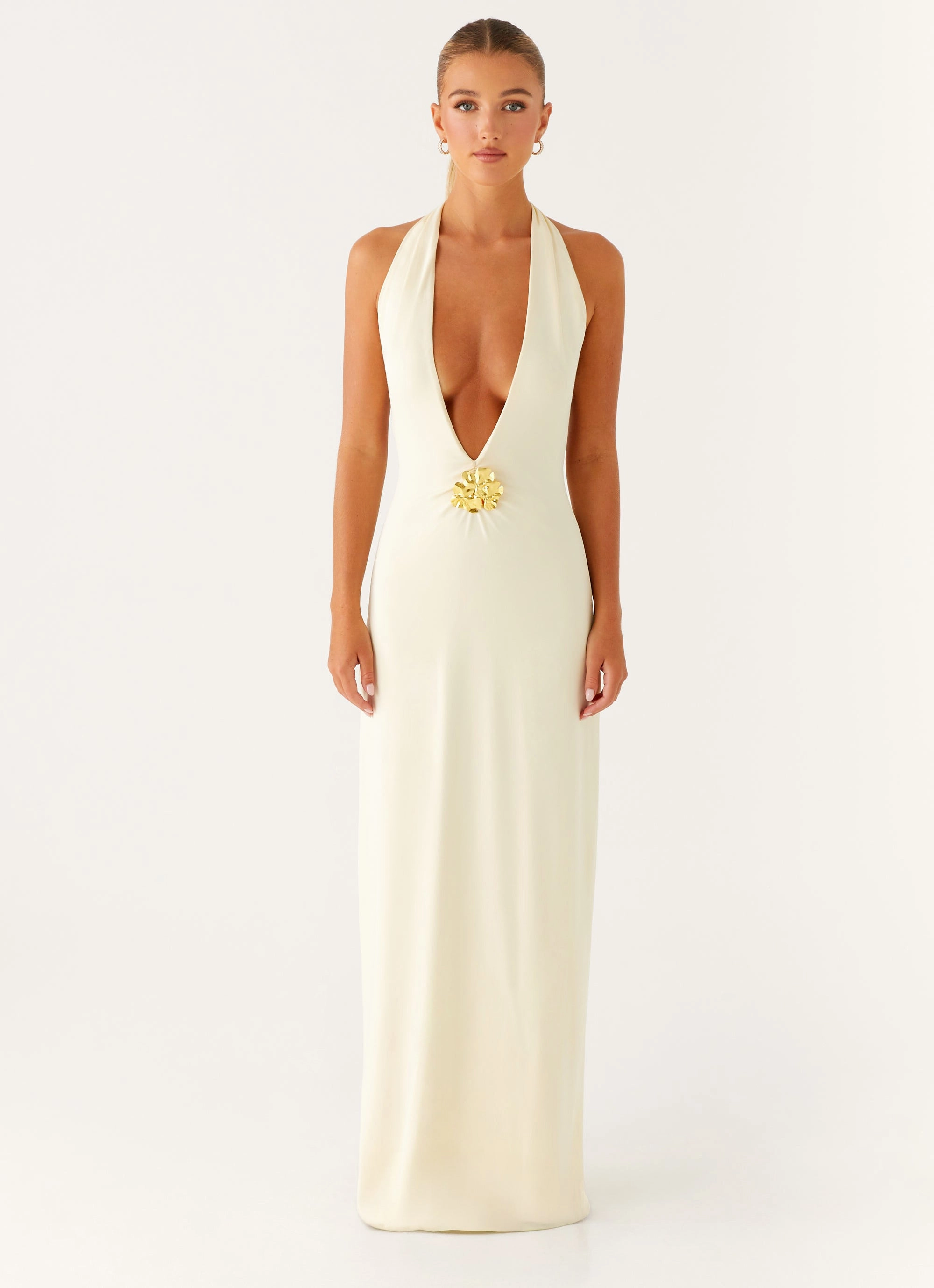 Spirit Maxi Dress - Yellow Back Glow Subtle Detail