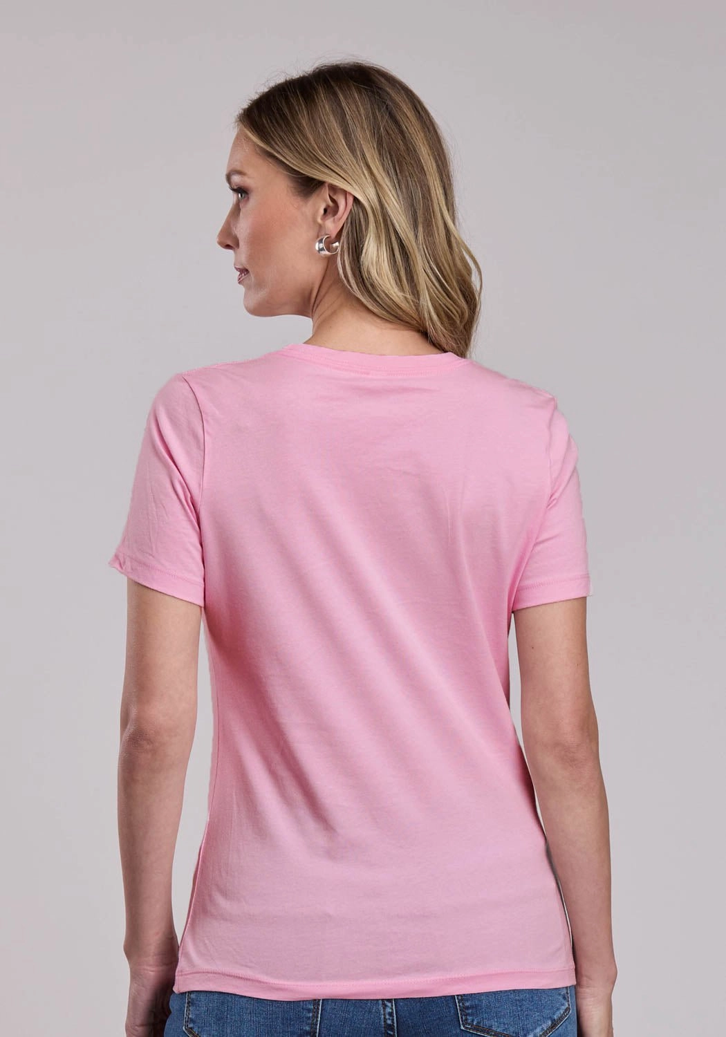 Stetson Womens Lady Bronc Rider Pink 100% Cotton S/S T-Shirt Sustainable Dye Process