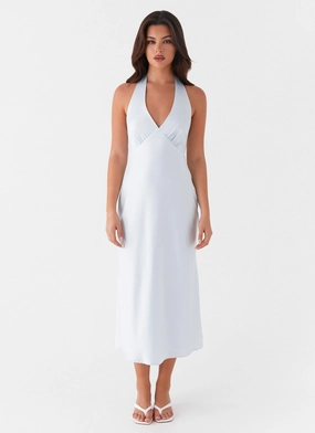 Care-Instructions-Included Heavy Hearted Midi Dress - Blue