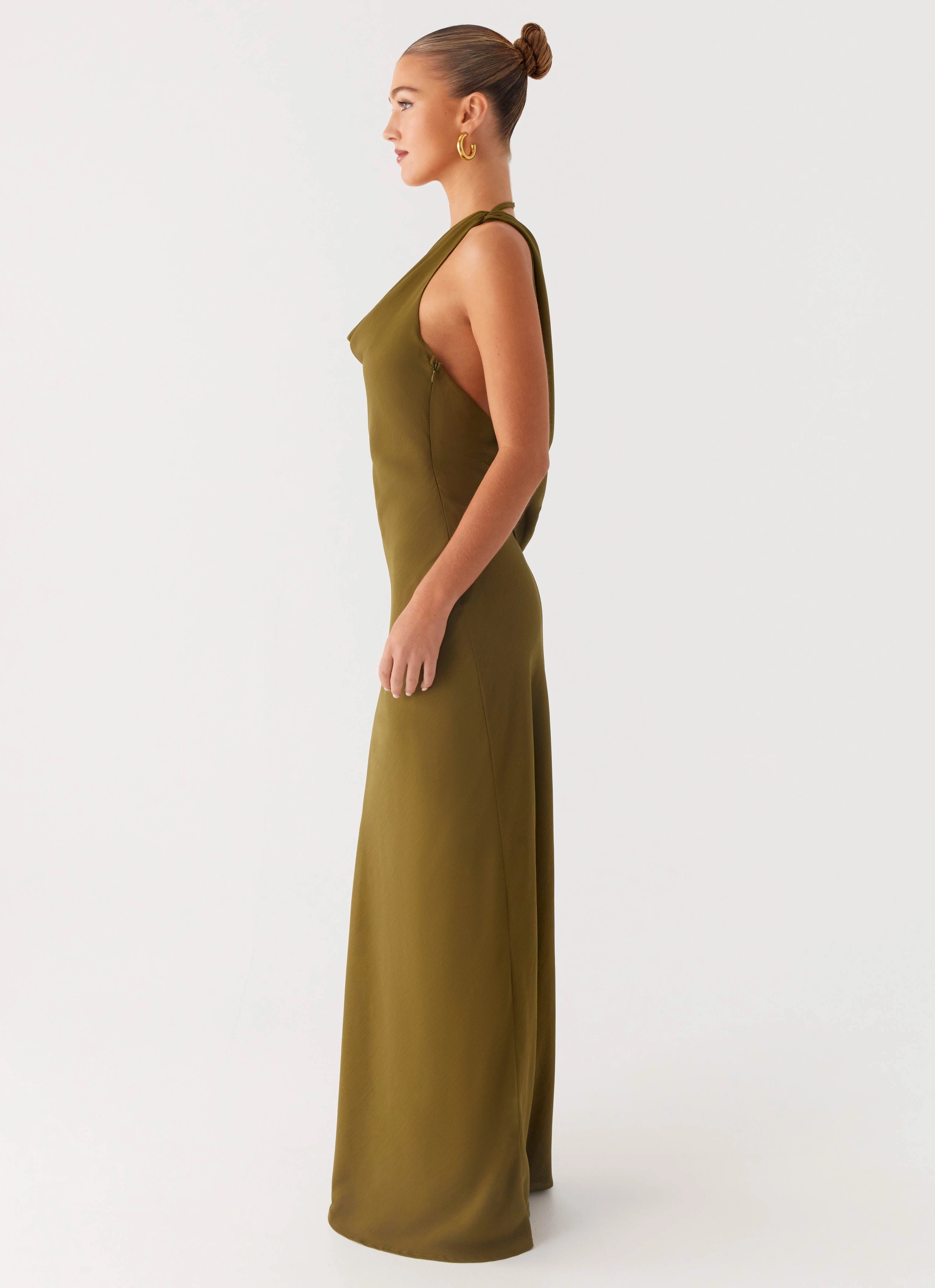 Opal Glow Maxi Dress - Khaki Work Style Casual Lines