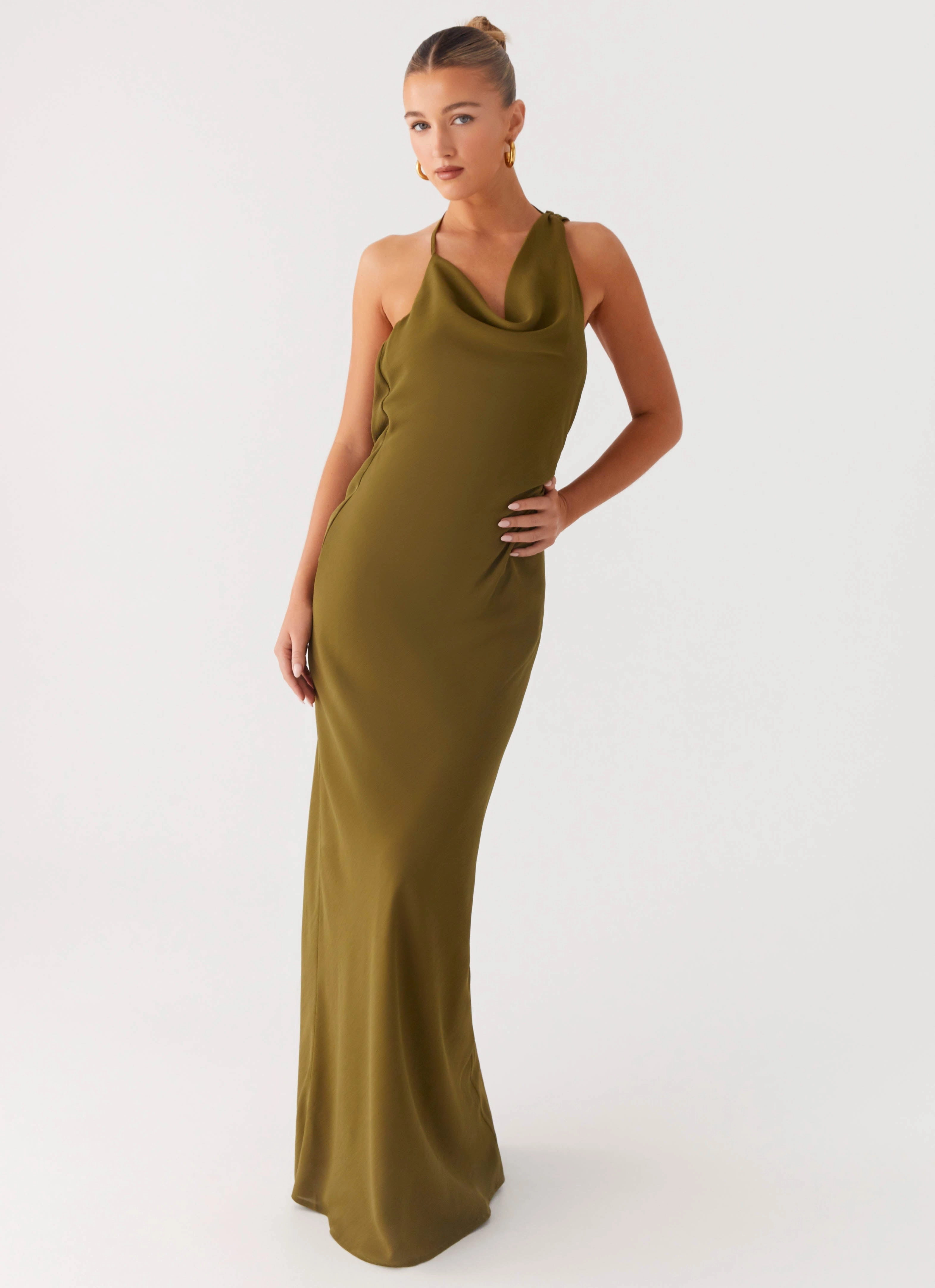 Opal Glow Maxi Dress - Khaki Modest Light Full Coverage