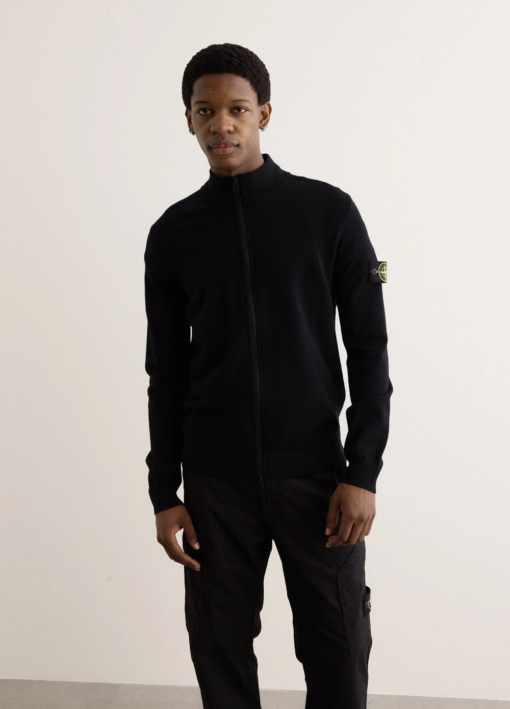 All Weather Performance On The Go Stand Collar Zip Knit Cardigan