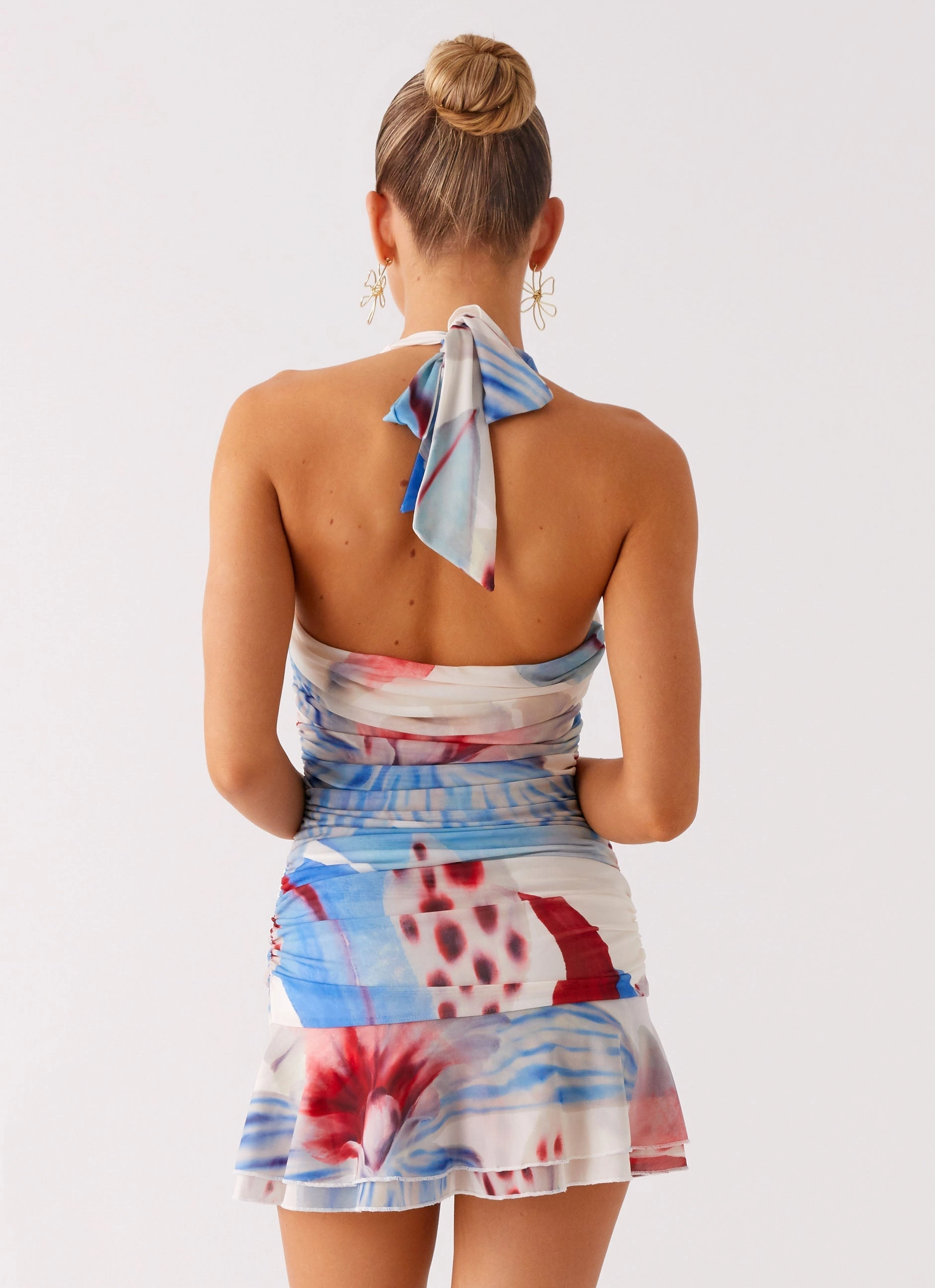 Urban Spirit Bold Touch Starlit Night Mini Dress - Deep Sea Bloom