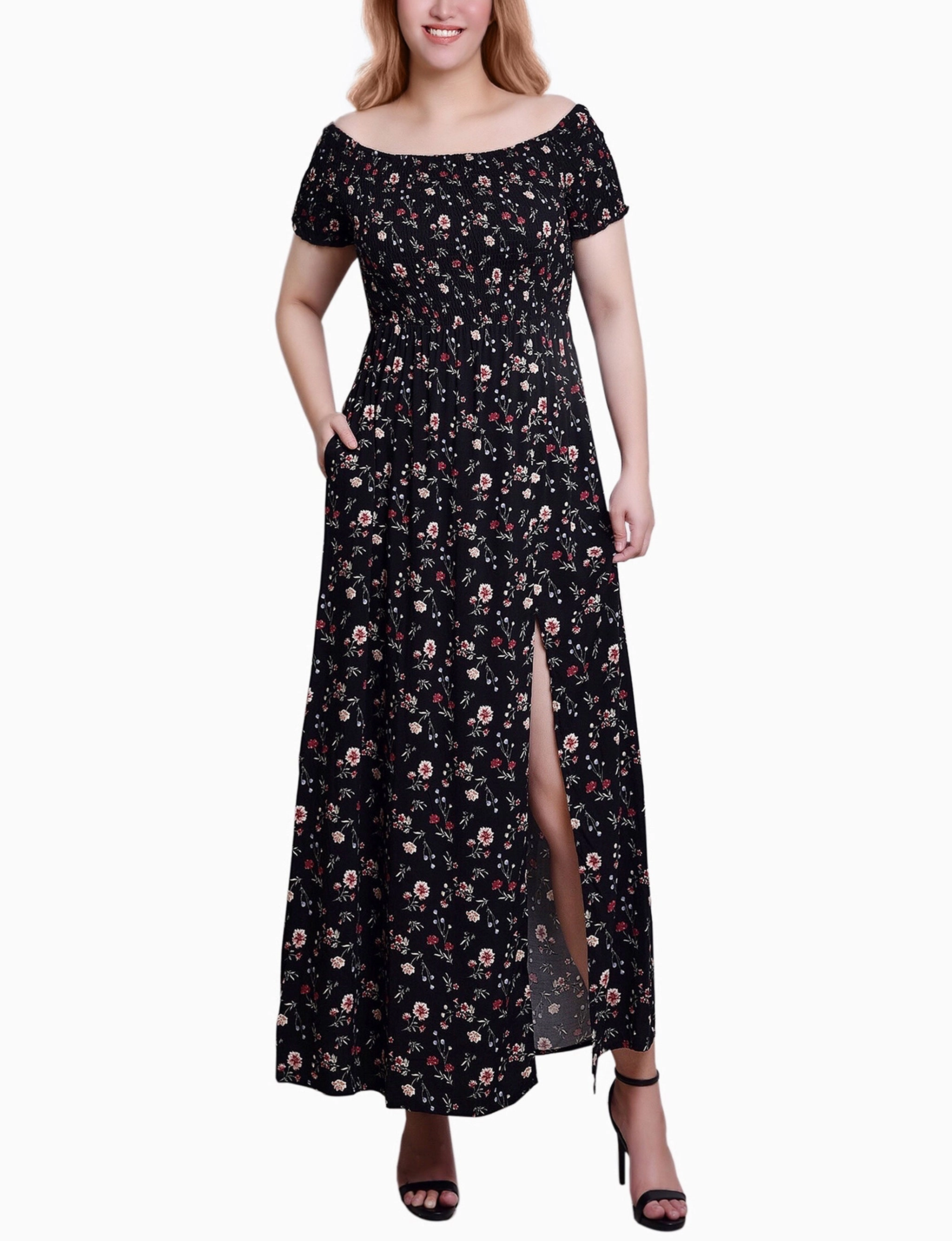 Urban Chic Beadwork Petite Smocked Bodice Maxi Dress