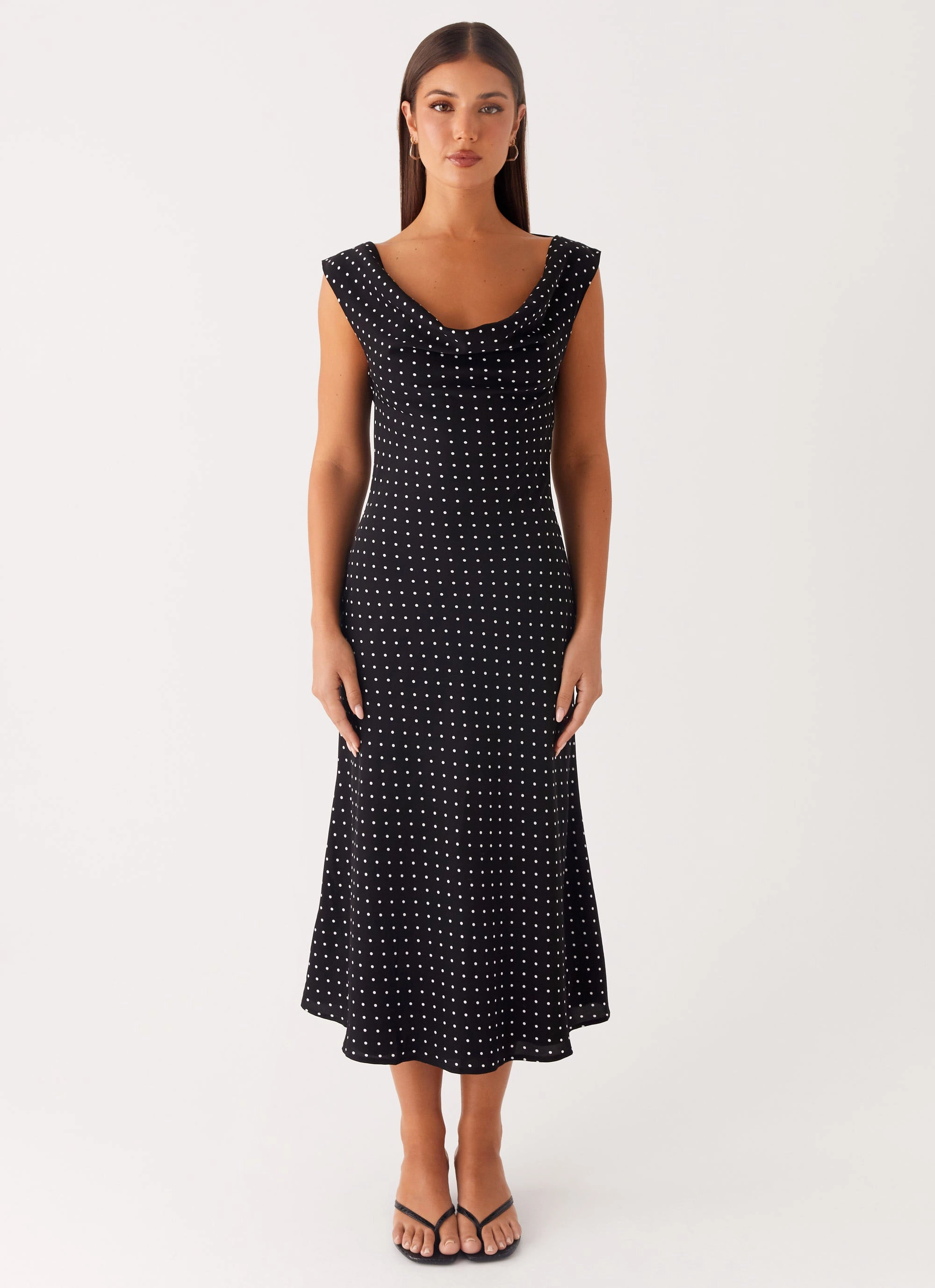 Role Model Maxi Dress - Black Polka Dot Polished Design