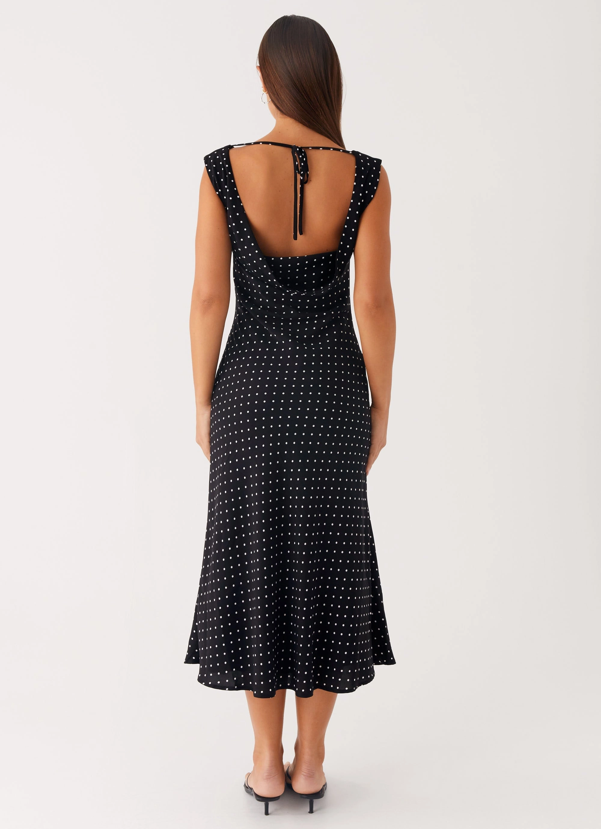 Fluid Cut Light Flow Role Model Maxi Dress - Black Polka Dot