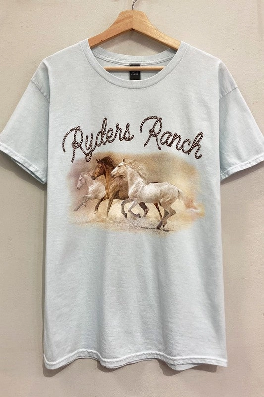 Ryder's Wild Horses Tee S-XL Double Stitched Hem