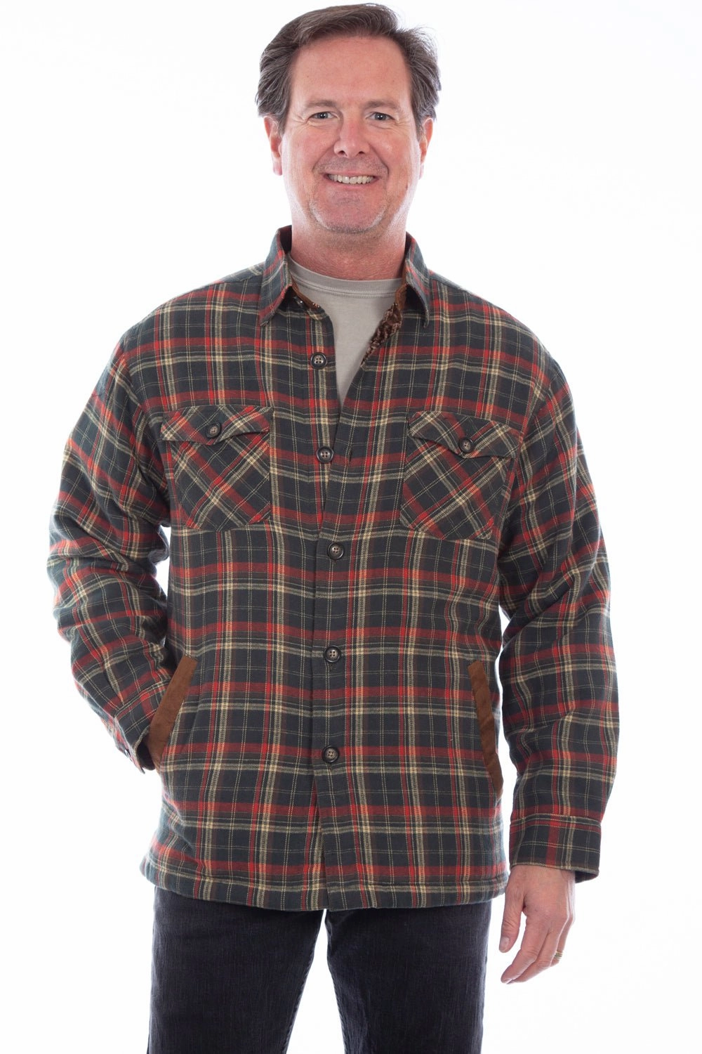 Scully Mens Forest 100% Cotton Sherpa-Lined L/S Shirt Everyday Wear