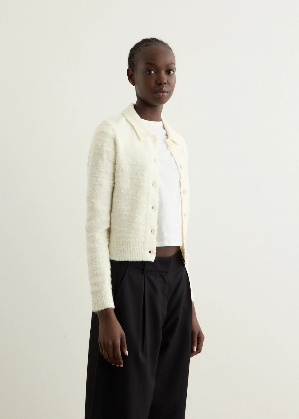 Fitted Cardigan Moisture wicking Stretch Recovery Yarn