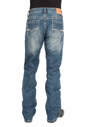 Relaxed Taper Stylish Daily Wear Parent Style Stetson Mens 1014 Rocks Fit V Deco Blue 100% Cotton Jeans