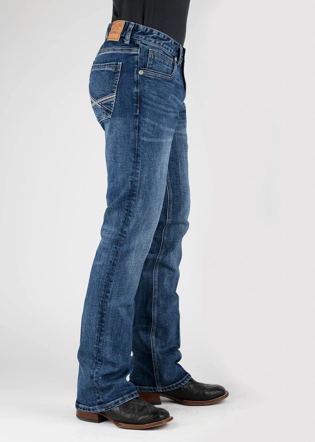 Stetson Mens 1015 Rocker Stretch Blue Cotton Blend Jeans Essential Style