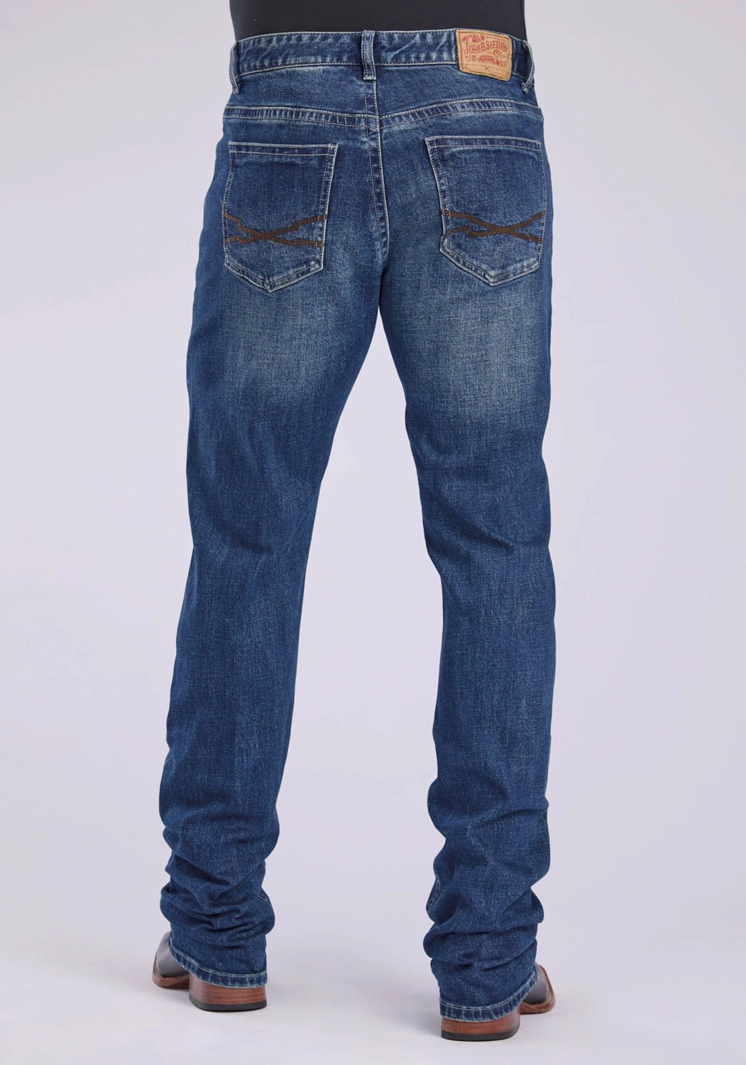 Work Ready Soft Durable Eco Friendly Stetson Mens 1211 Straight Stretch Blue Cotton Blend Jeans