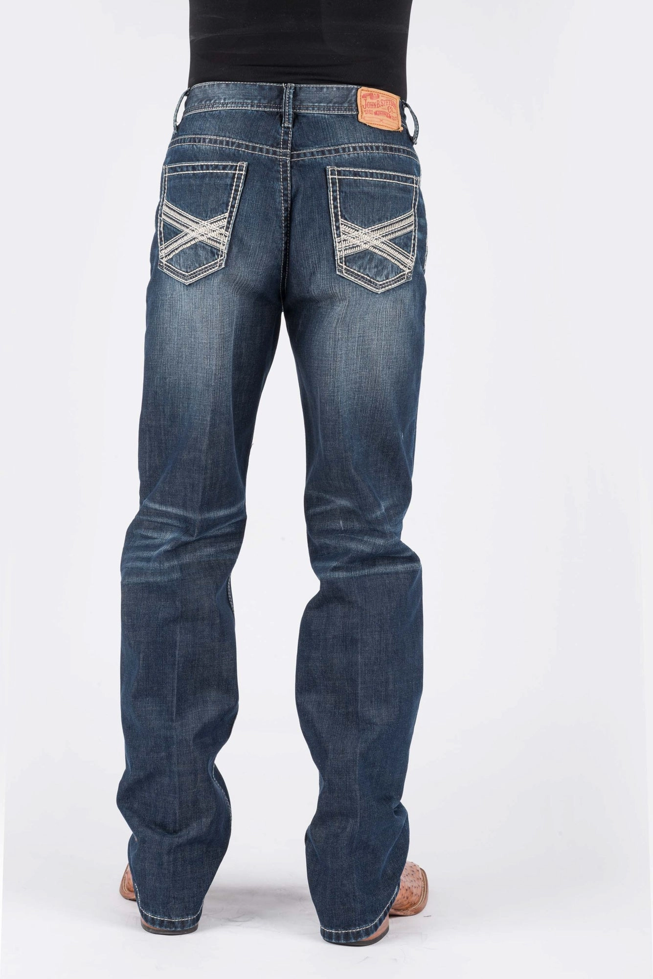 Daily Choice Everyday Outdoor Enthusiast Vibrant Stetson Mens 1520 Fit Two Tone Contrast Blue 100% Cotton Jeans