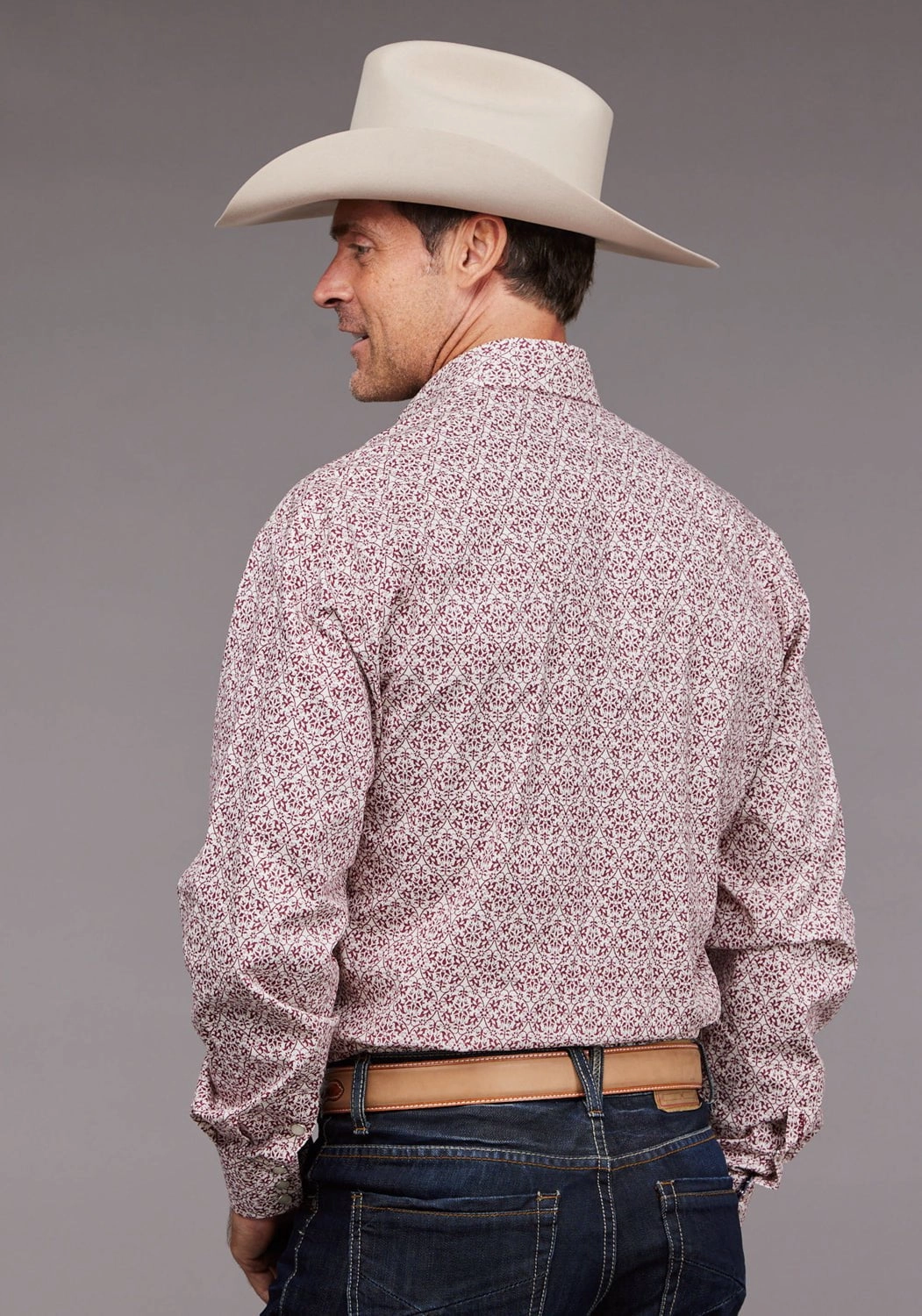 Sports Ready Versatile Clothing Stetson Mens 2036 Vintage Wine 100% Cotton L/S Shirt