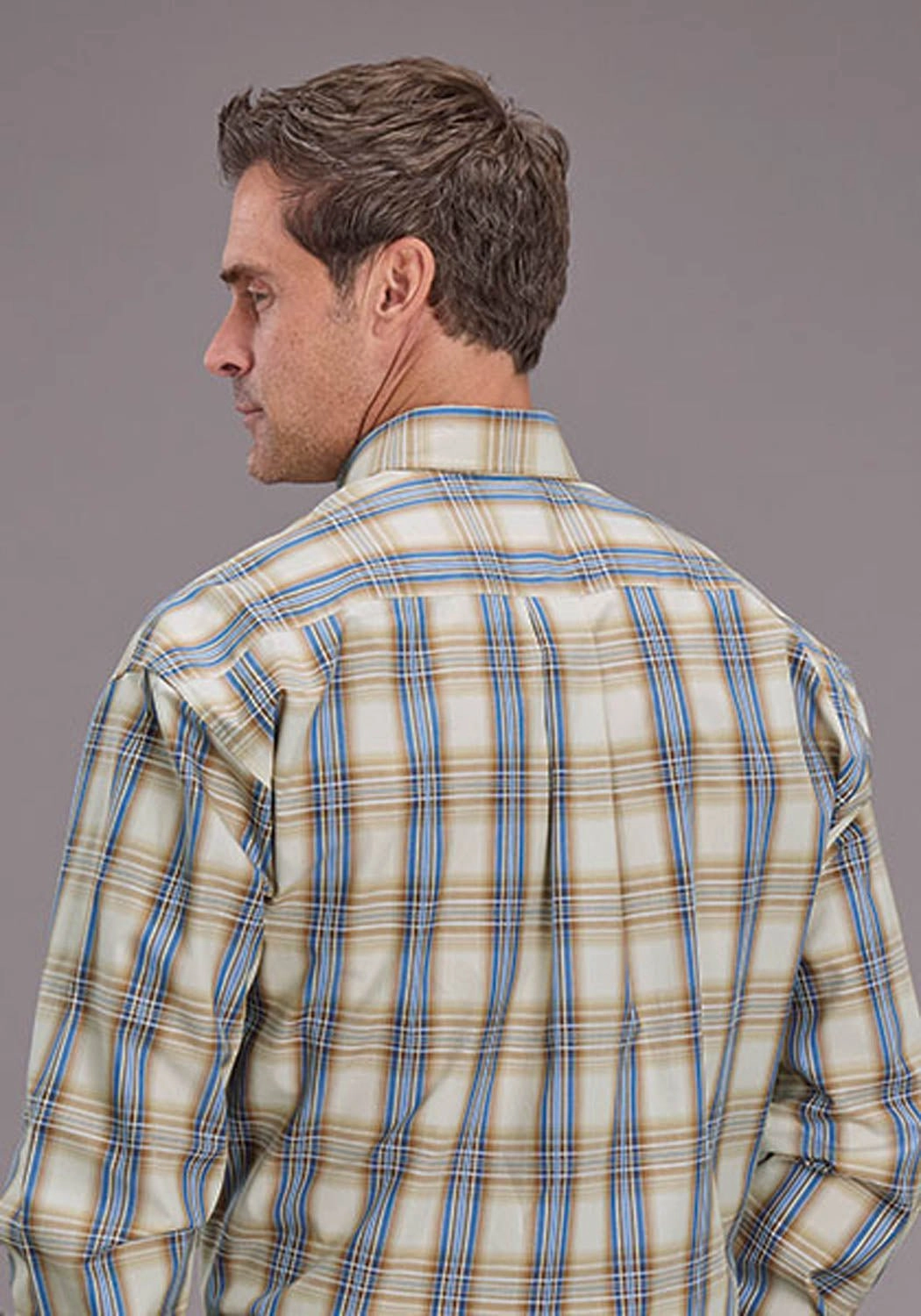 Odorless Binding Tape Versatile Piece Stetson Mens 2514 Cinnabar Plaid Brown 100% Cotton 1 Pkt L/S Shirt