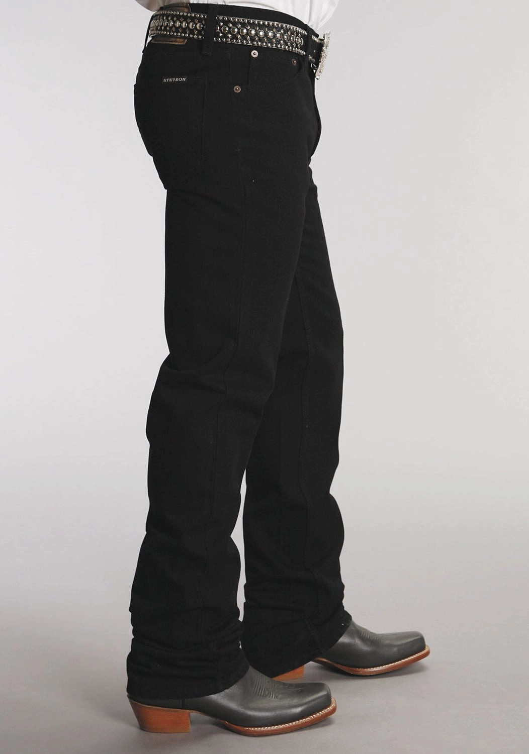 All Season Fit Classic Five Pocket Stetson Mens Black 100% Cotton 1120 Slim Fit Jeans