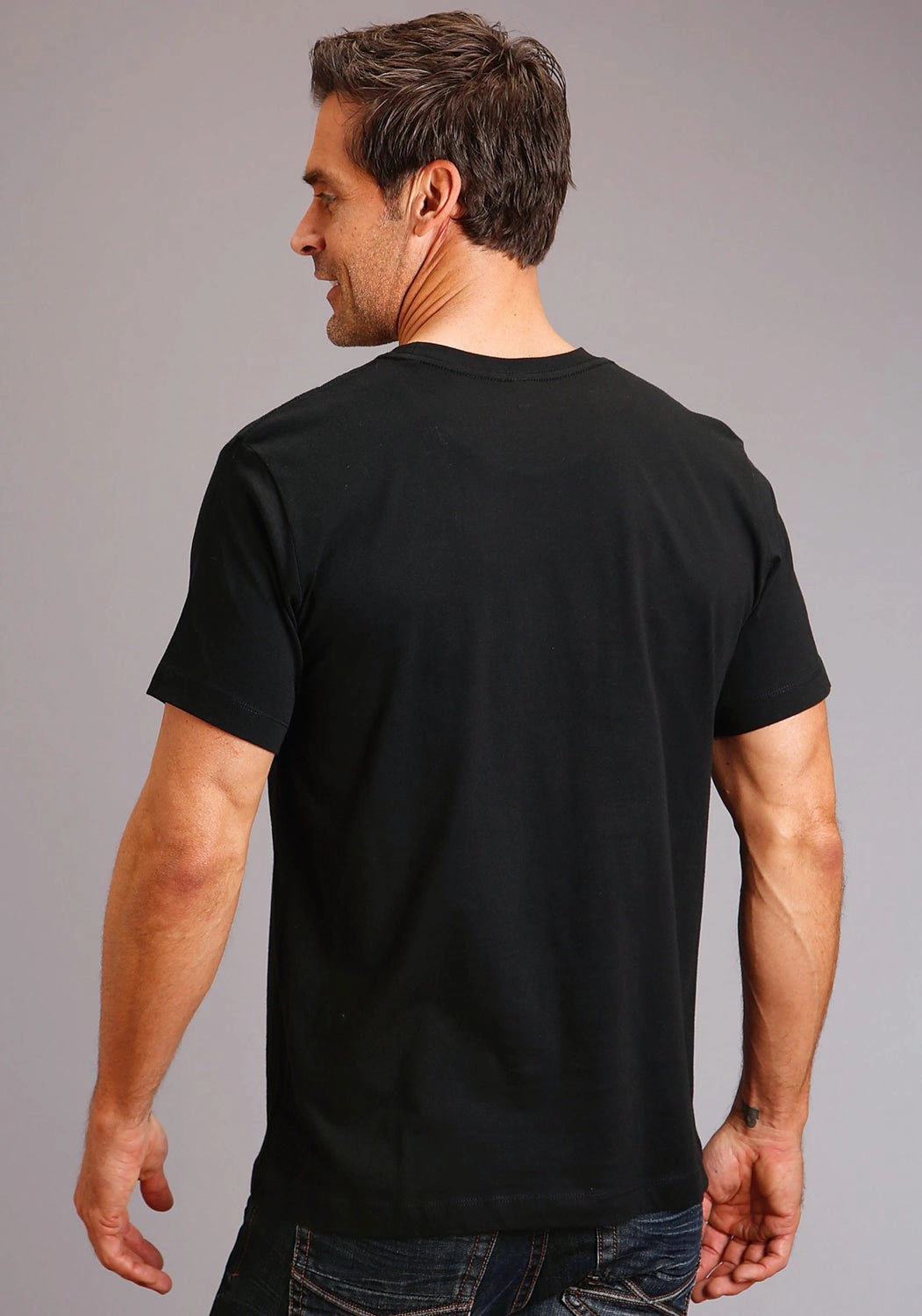 Summer Must-have Polished Style Stetson Mens Black 100% Cotton The Boss S/S Raw Edge T-Shirt
