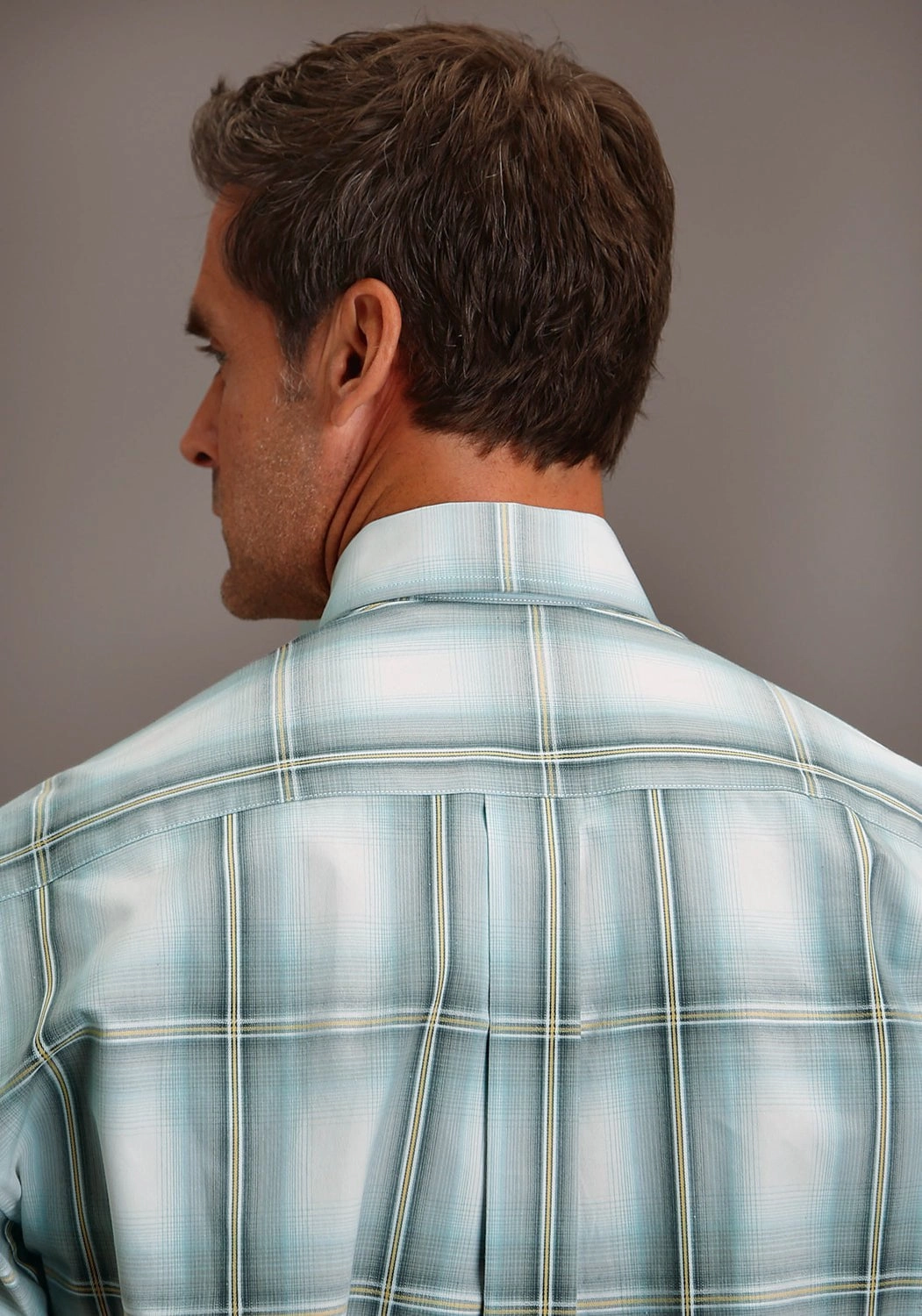 Easy Care Material Stetson Mens Gray Sky Ombre Grey 100% Cotton L/S Shirt