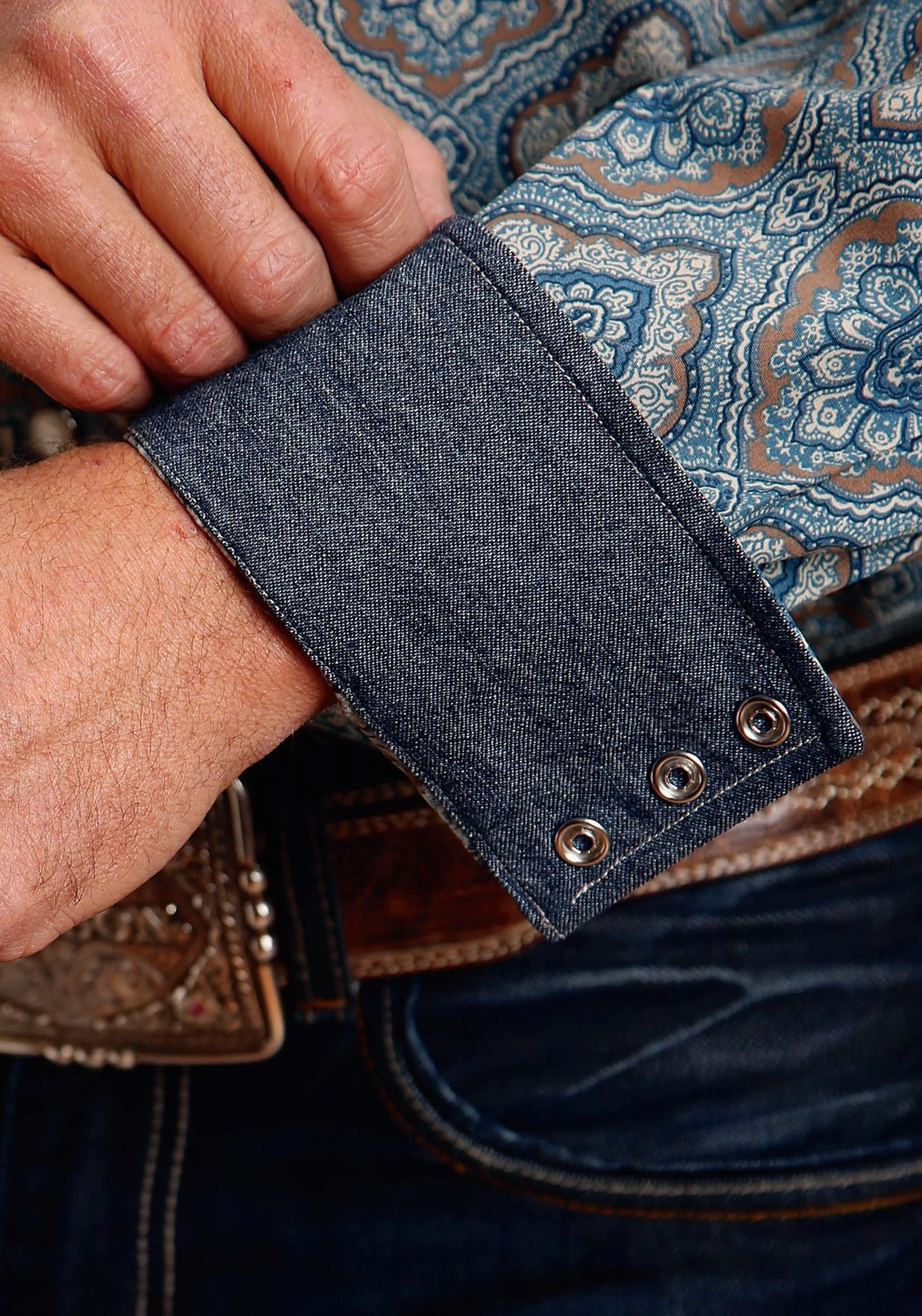 Stetson Mens Sierra Paisley Blue 100% Cotton L/S Shirt Versatile Look