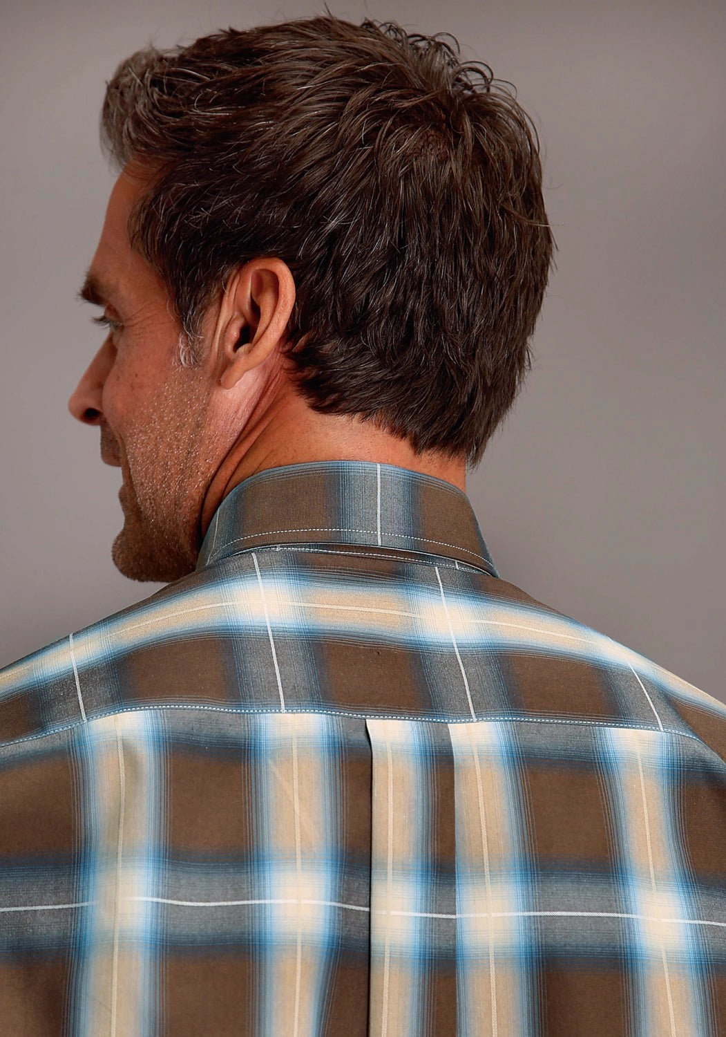 Stetson Mens Sierra Plaid Brown 100% Cotton L/S Shirt Pocket Detailing