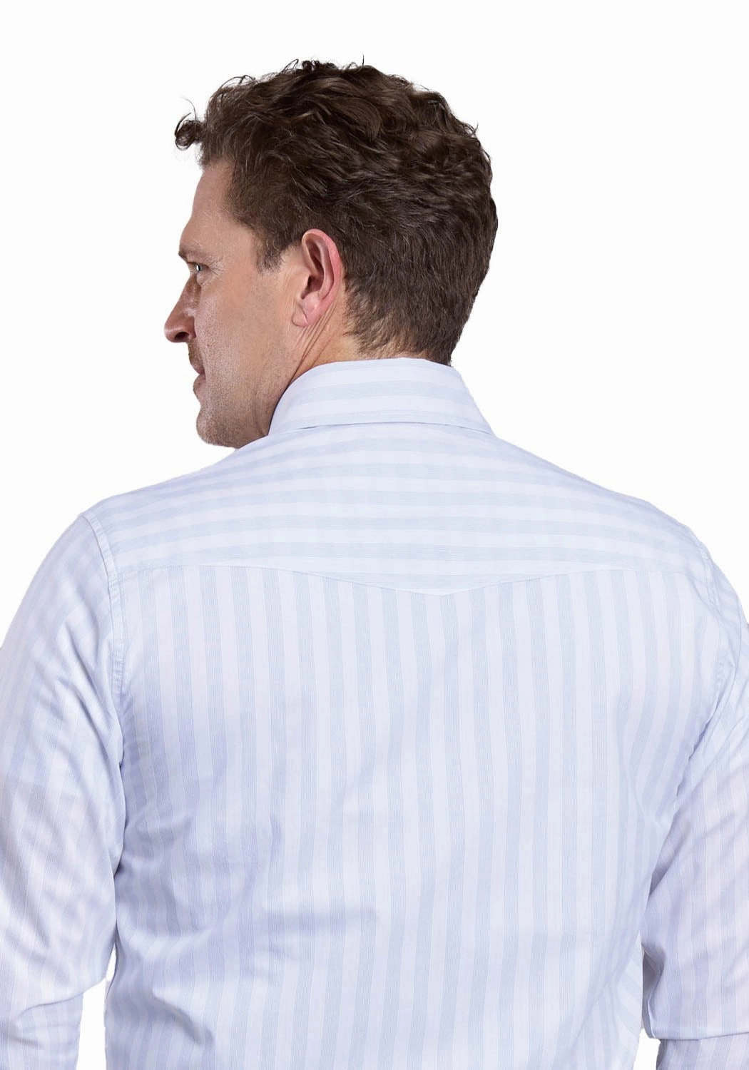 Stetson Mens Stripe Western Oxford White 100% Cotton L/S Shirt Polished Look Spring Collection