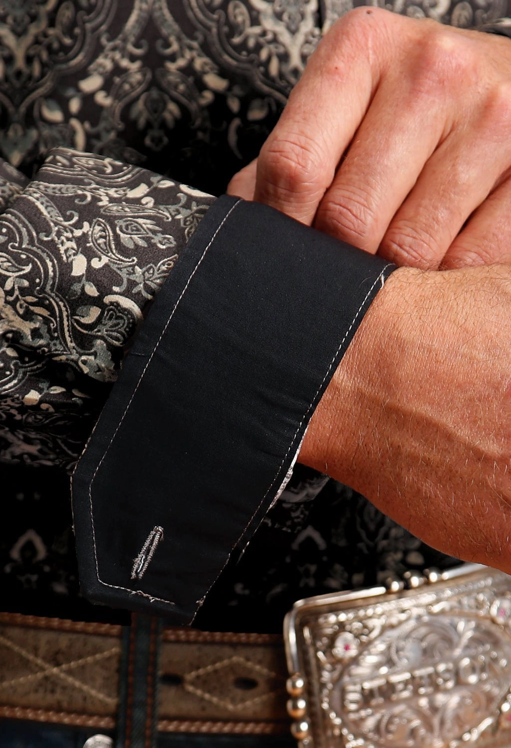 Stetson Mens Vintage Damask Grey 100% Cotton L/S Shirt networking event