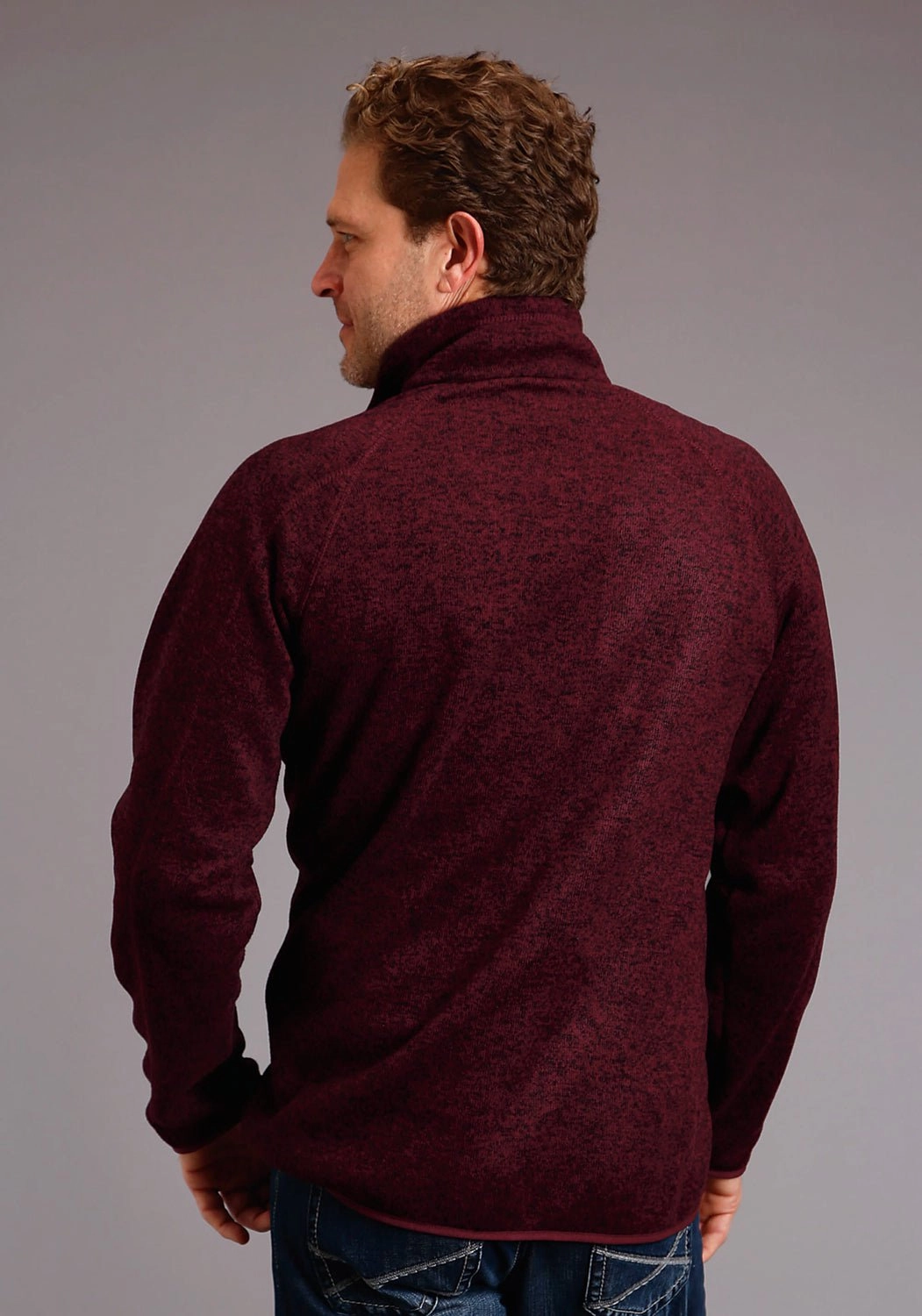 Stetson Mens Wine Polyester Bonded Rugged Sweater Lounge Wear Durable Thread Construction