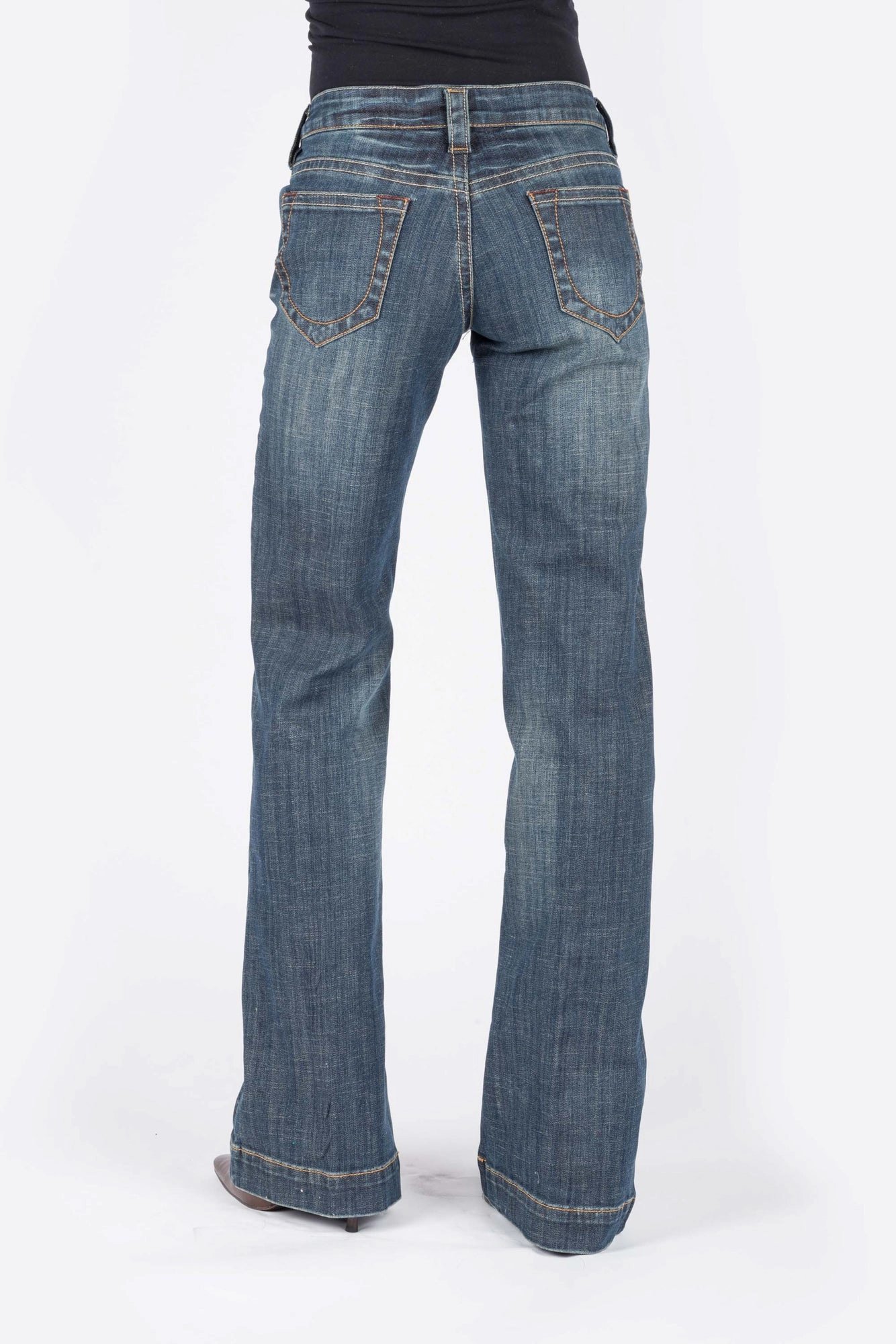 Stetson Womens 214 City Stitched Circle Blue Cotton Blend Jeans Street Appeal