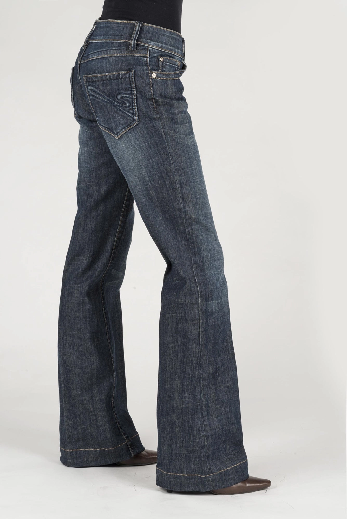 Modern Look Modern Straight Leg Stetson Womens 214 Fit S Trouser Blue Cotton Blend Jeans