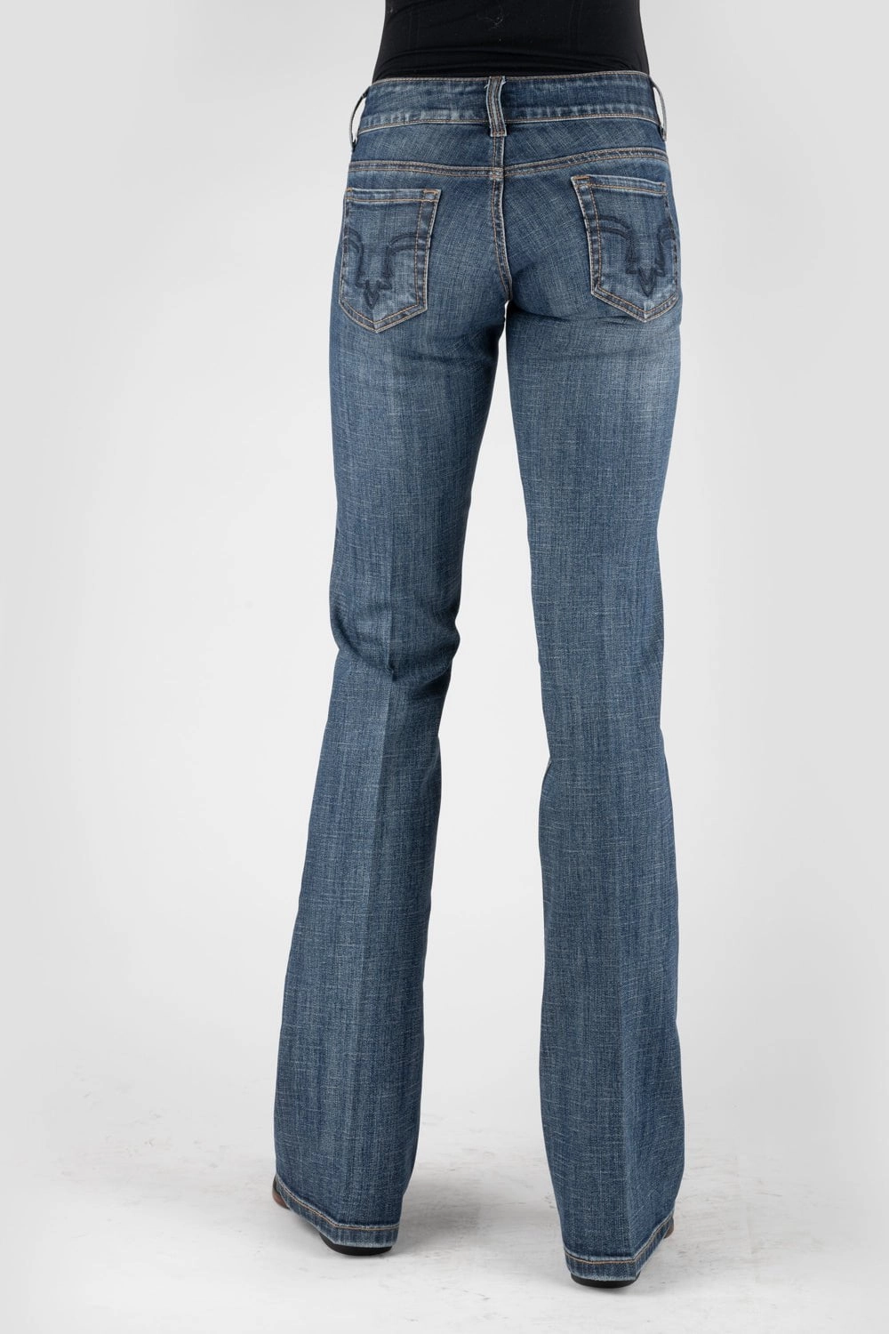 Functional Style Stetson Womens 816 Bootcut Deco Blue Cotton Blend Jeans