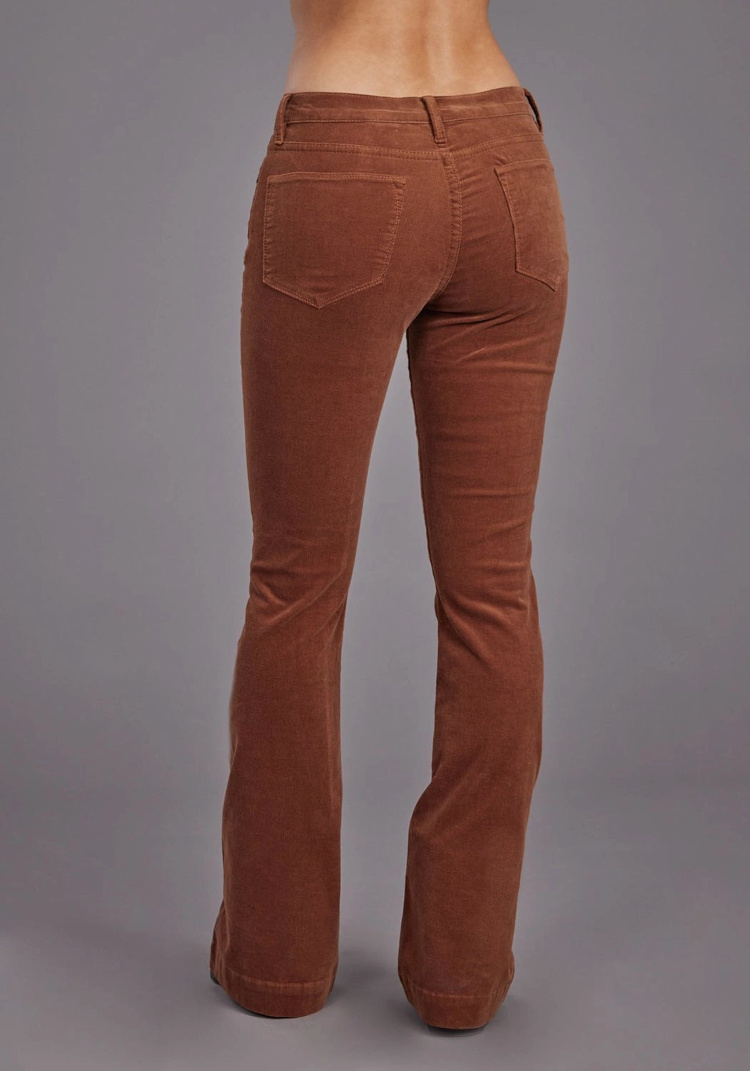 Stetson Womens 921 High Waist Flare Corduroy Brown Cotton Blend Jeans Anti Static Treatment