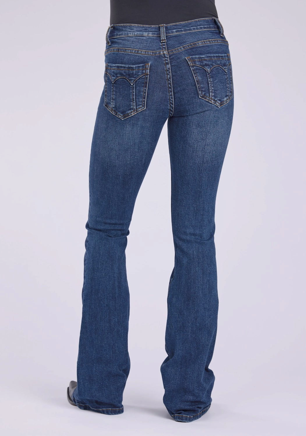 Festival Outfit Minimalist Style Non Fading Technology Stetson Womens 921 High Waist Flare Dark Wash Cotton Blend Seamed Back Jeans