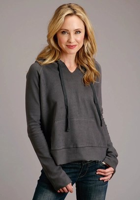 Stetson Womens Charcoal 100% Cotton Twill Ties Hoodie Breathable knit Winter Comfort Wear