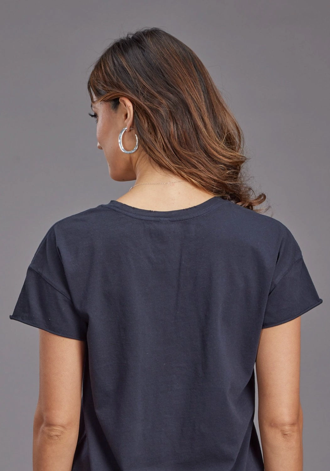 Stetson Womens Running Horses Black 100% Cotton S/S T-Shirt Split hem