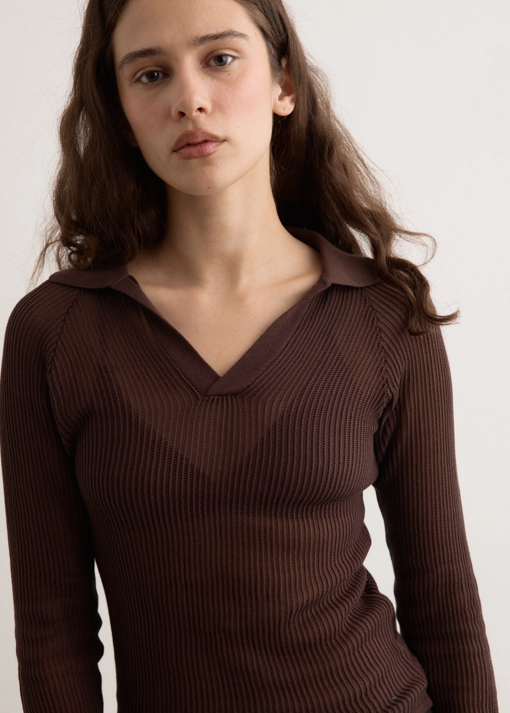 Airy Piece Breathable Openwork Knit Dandy Polo