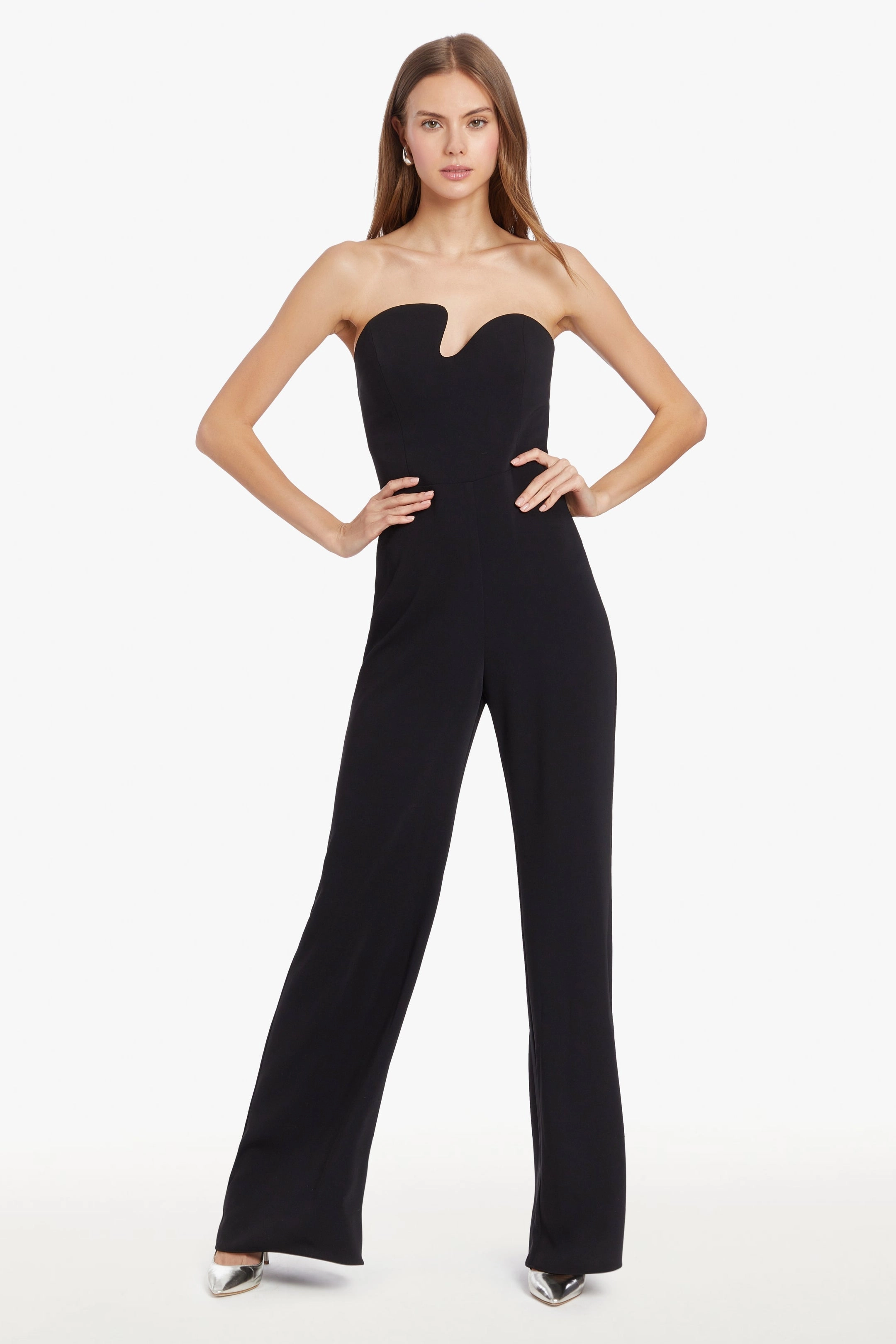 Strapless Puzzle Jumpsuit in Black Smart Outfit Light Base