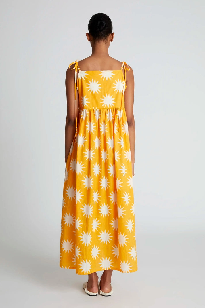 Timeless Shape Daily Confidence Strappy Maxi Dress in Big Sun Yellow