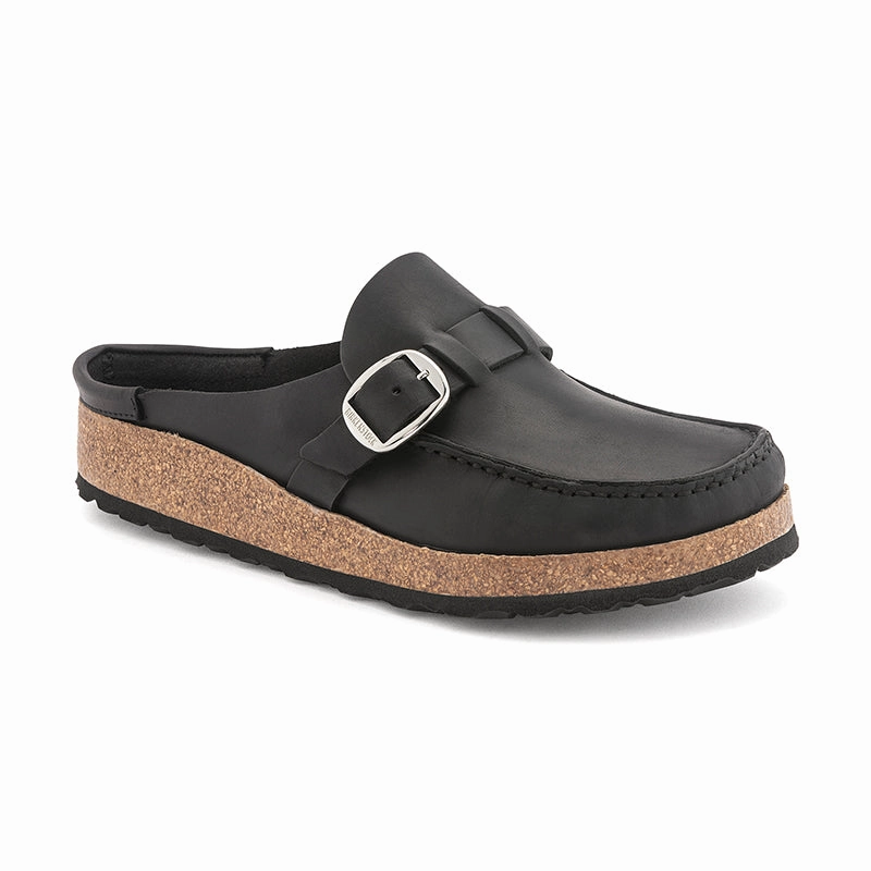 Women's Buckley Black Oiled Leather Minimalist Sandals Outdoor Lifestyle Shoes