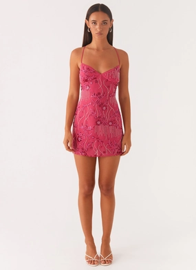 Vietta Sequin Cami Mini Dress - Fuchsia Trendy Silhouette