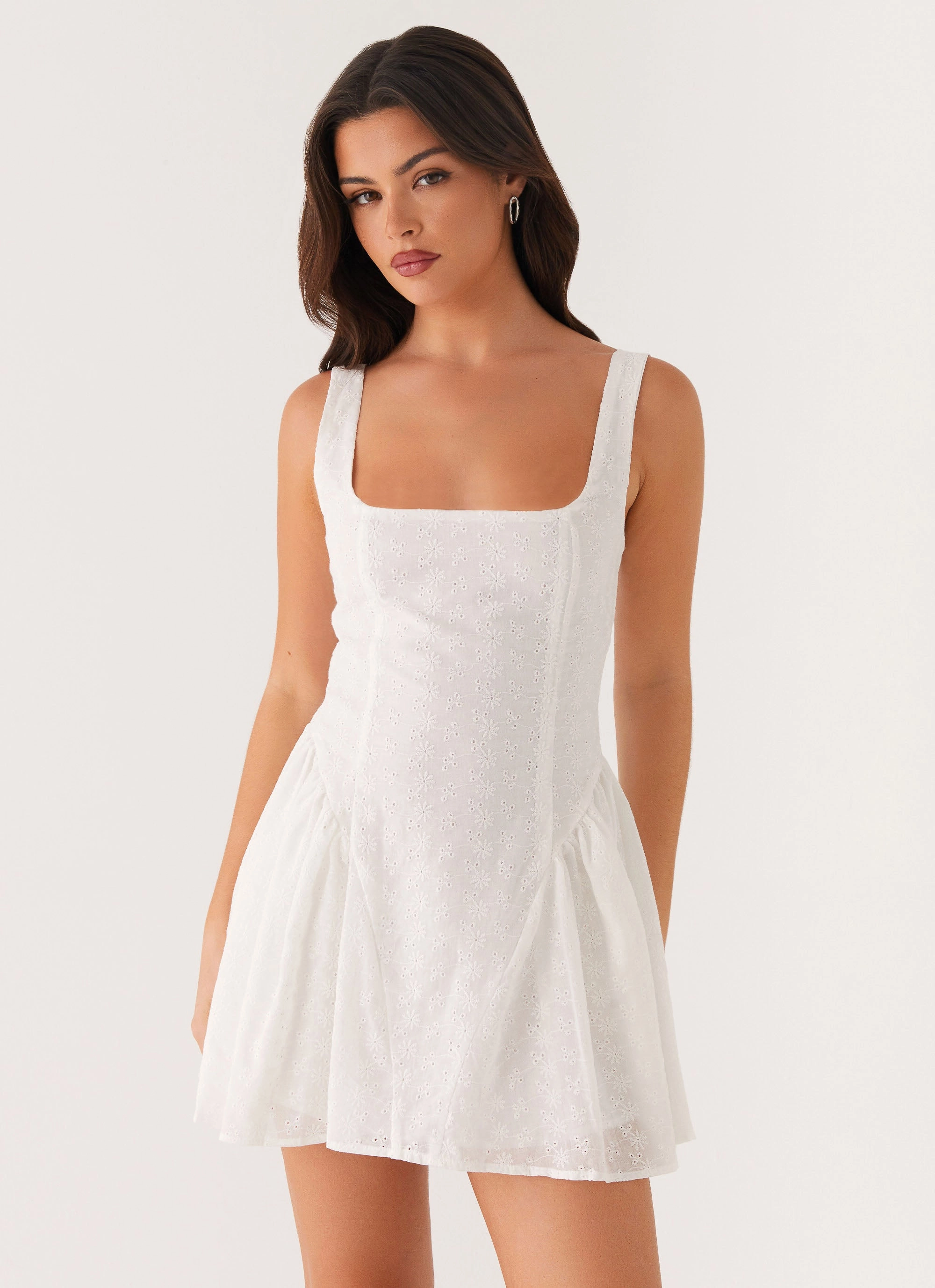 Garden Scene Luxe style Alyssa Mini Dress - White