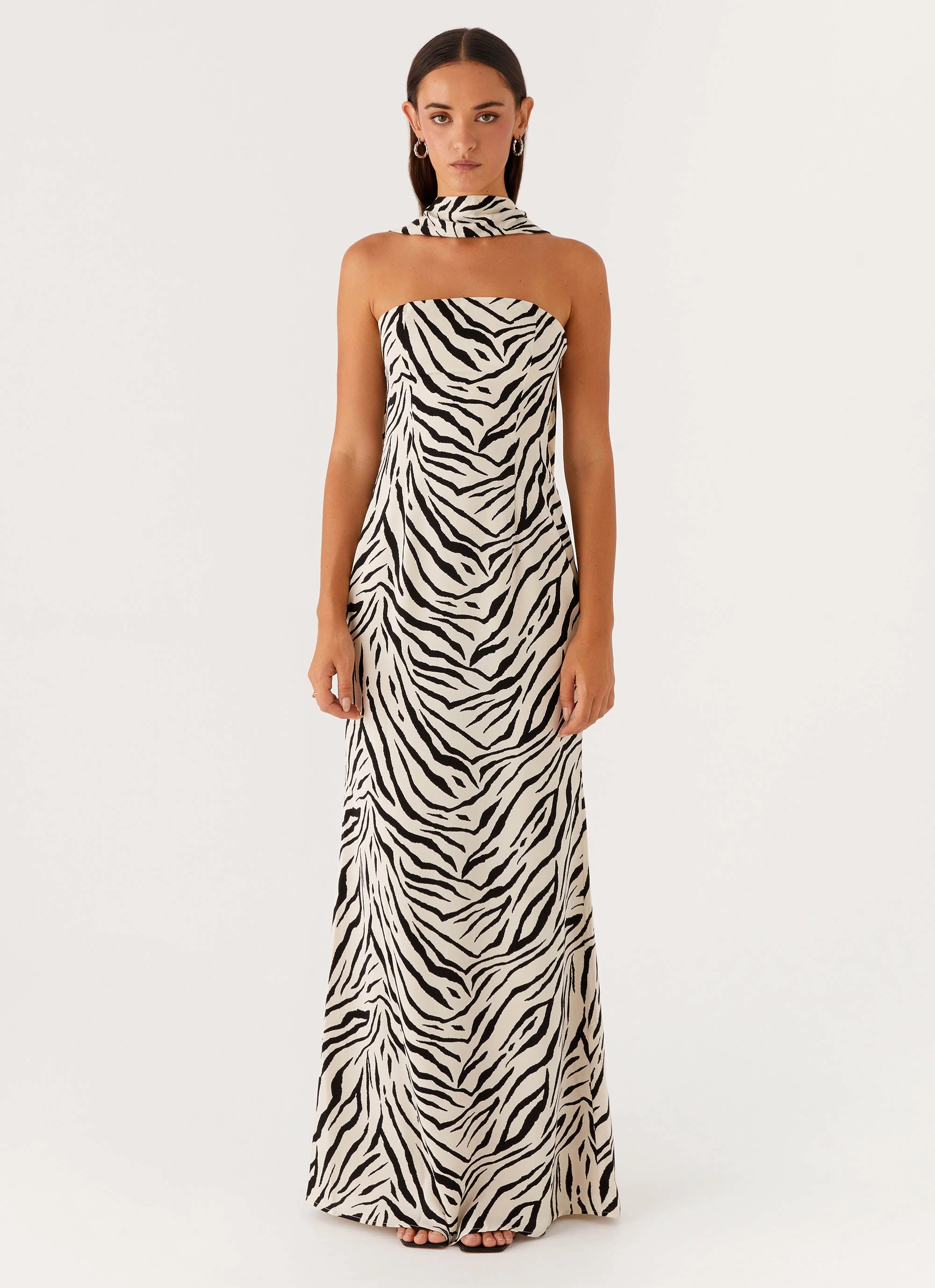 Jigsaw Strapless Maxi Dress - Zebra Bridal-Shower Cool Tone