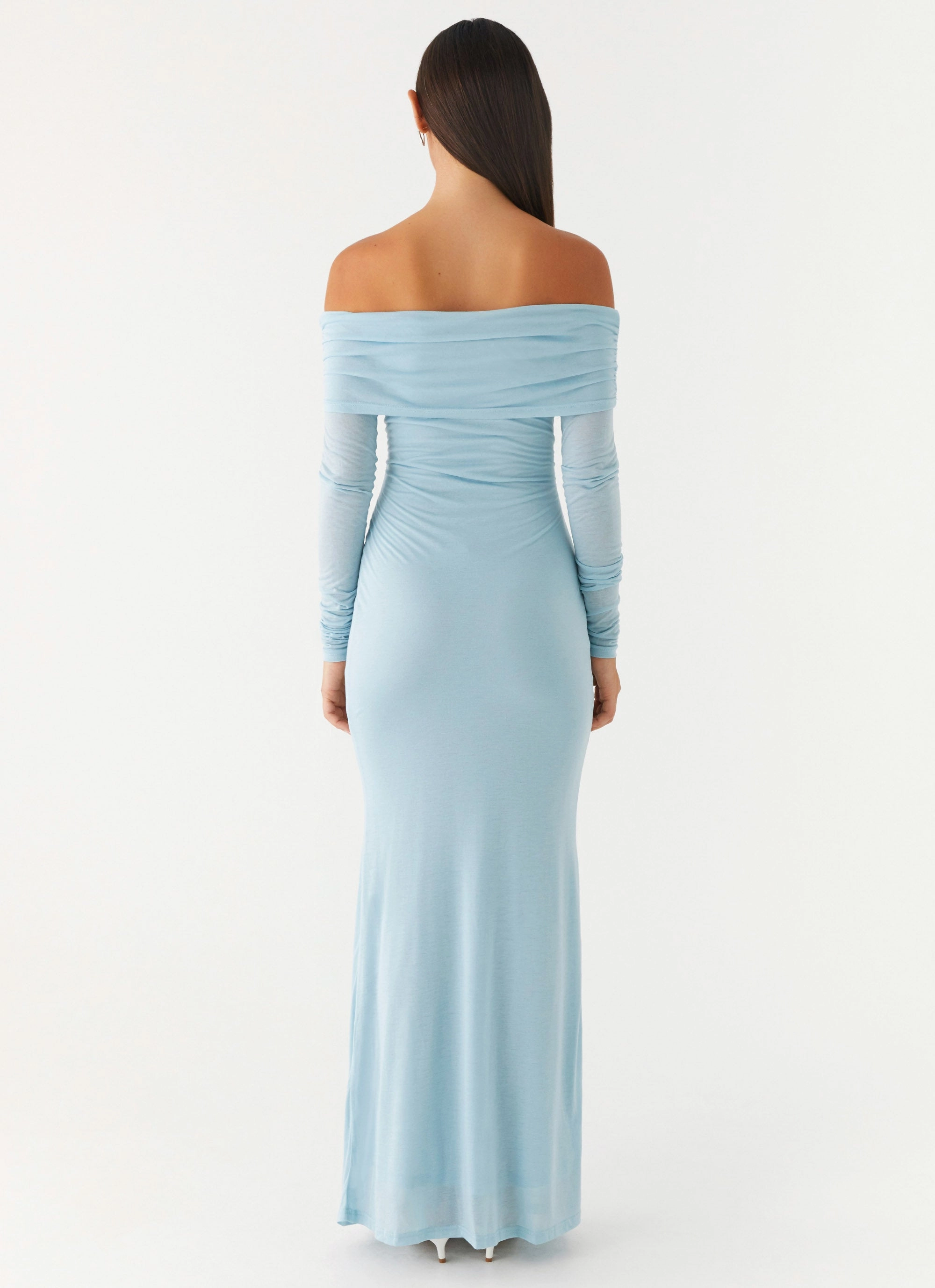 Cocoa Long Sleeve Maxi Dress - Blue Machine-washable